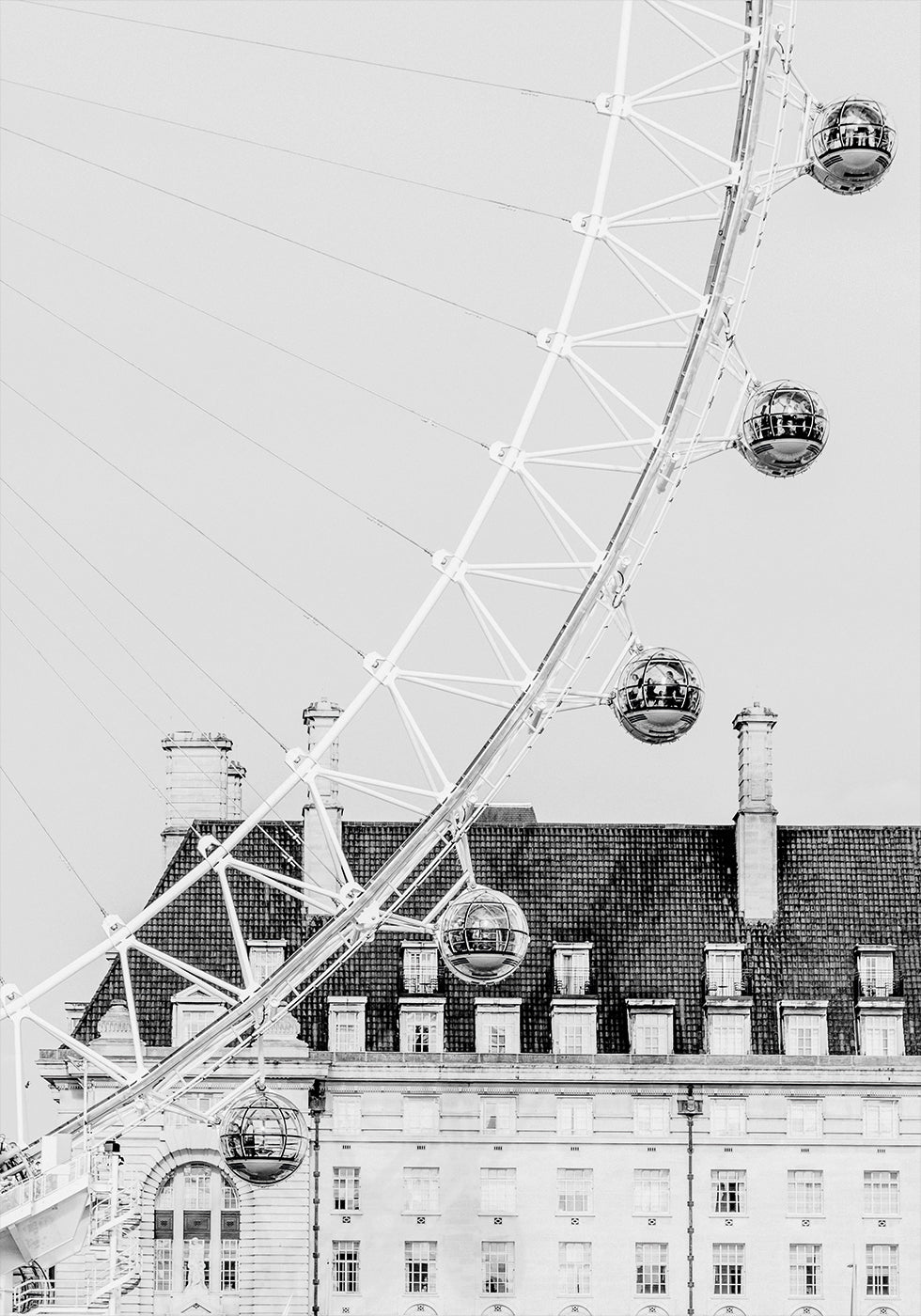 London Eye in Black and White Plakat - Posterbox.dk