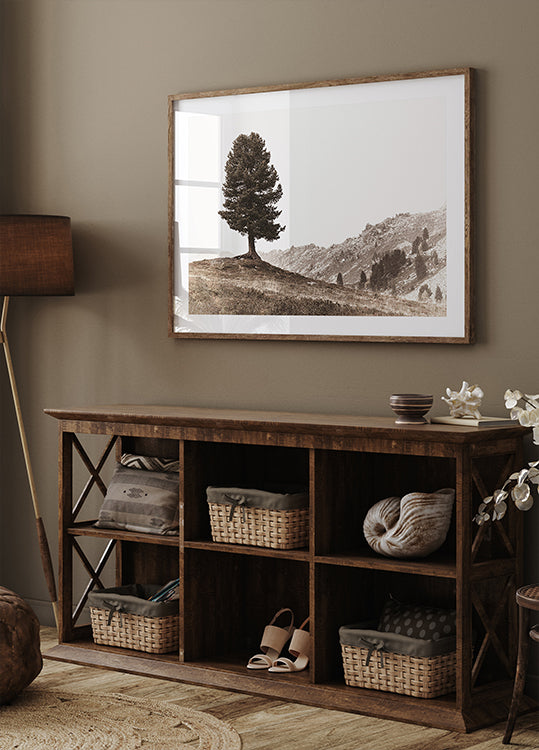 Lone Swiss Pine in the Alps Plakat - Posterbox.dk