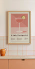 Pink Daiquiri Cocktail, Retro Recipe Plakat - Posterbox