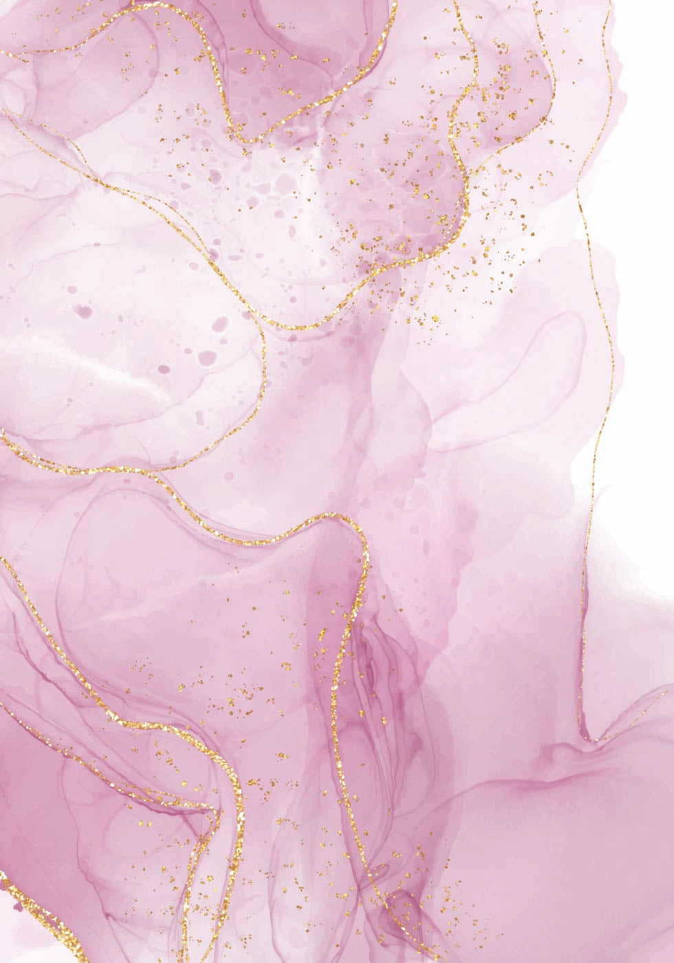 Pink Marble With Gold Plakat - Posterbox.dk