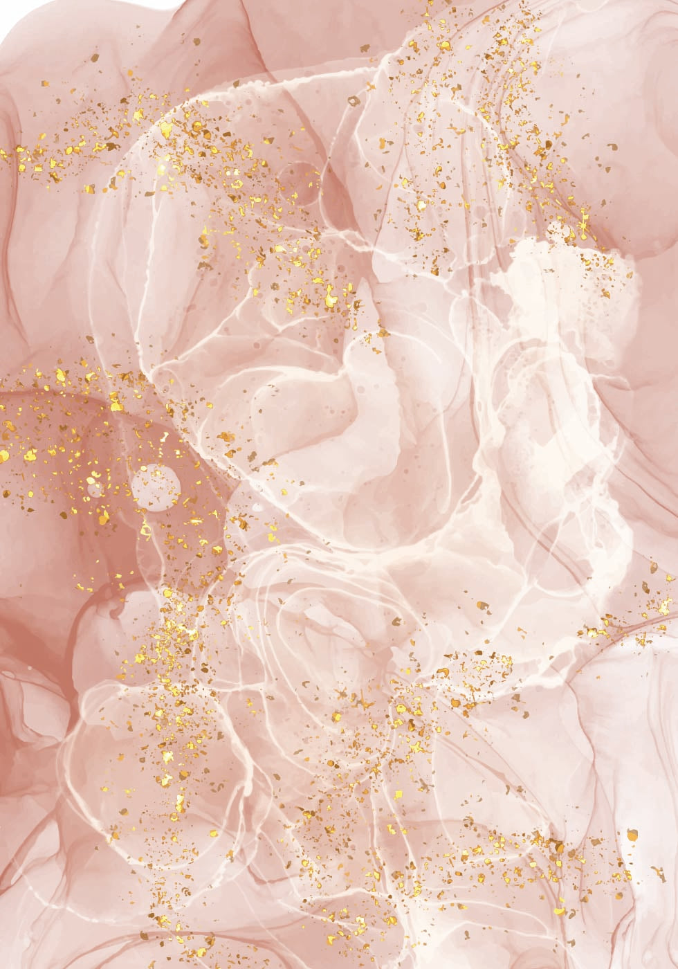 Pink Marble with Gold Plakat - Posterbox.dk