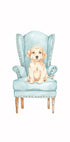 Puppy in Blue Armchair Plakat - Posterbox.dk