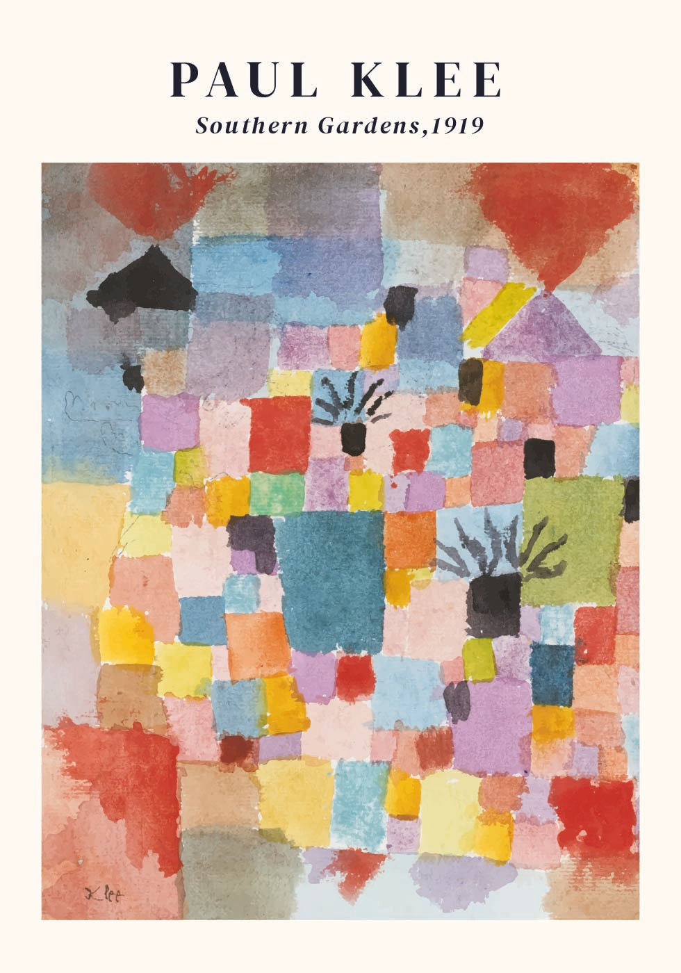 Southern Gardens, colorful abstract mosaic Plakat - Posterbox.dk
