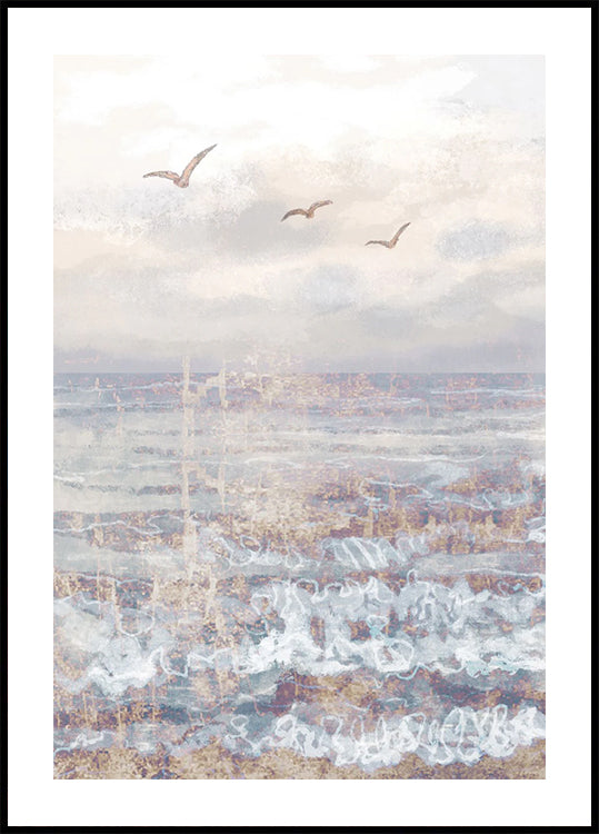 Watercolor Seascape Serenity Plakat - Posterbox.dk