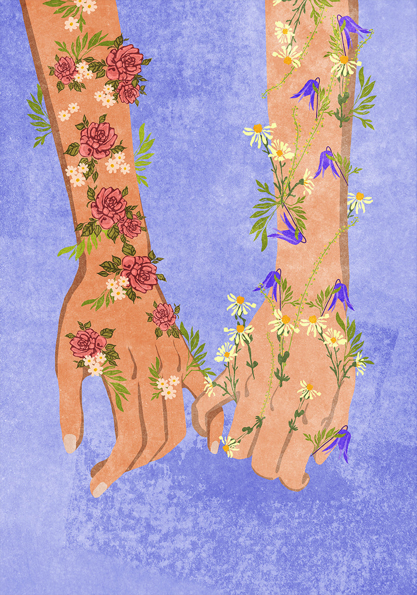 Holding hands  Plakat - Posterbox