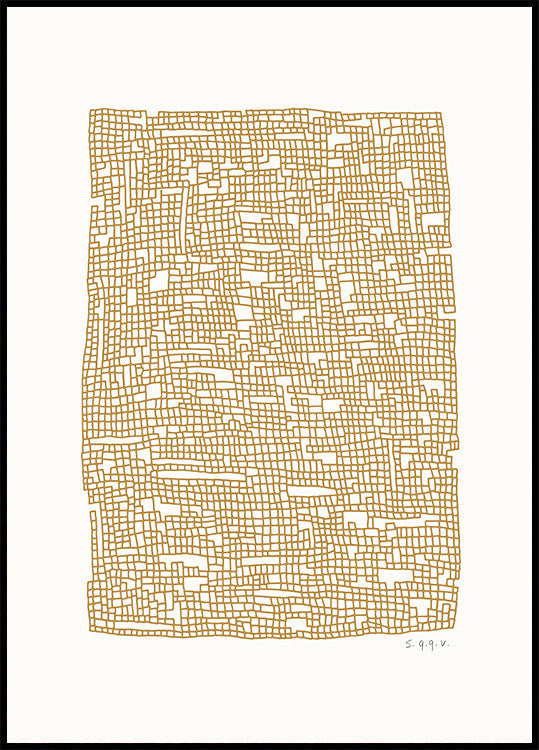 Grid Dark Oker Plakat - Posterbox