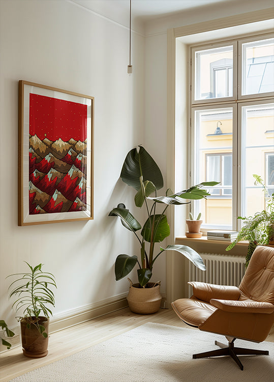 Golden red peaks Plakat - Posterbox