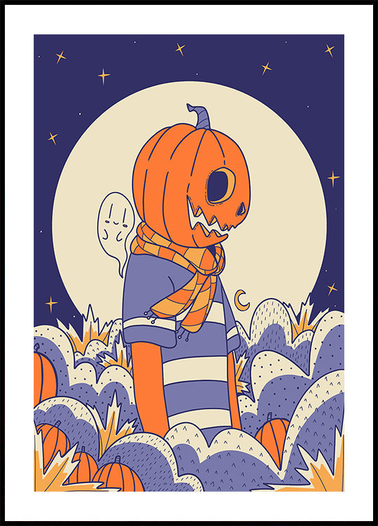 Pumpkin and ghost Plakat - Posterbox