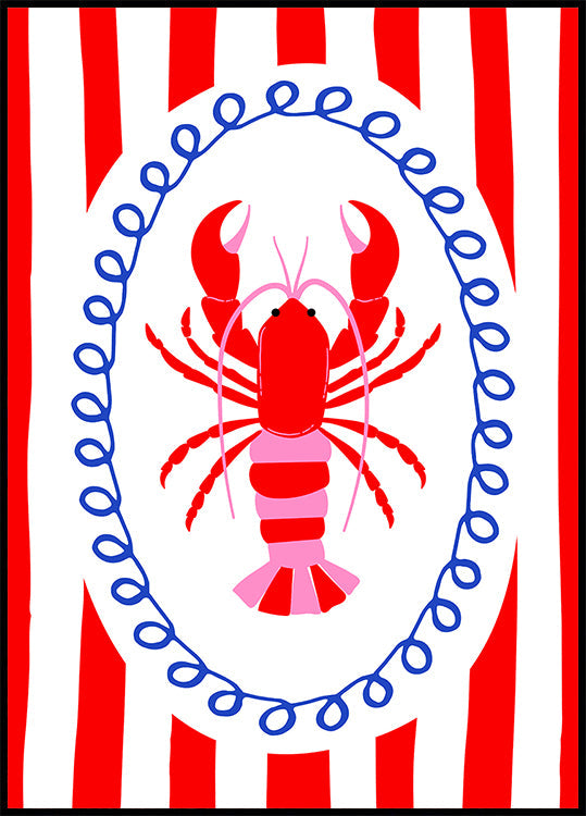 Bold Lobster Striped Wall Art (NEW) - Posterbox