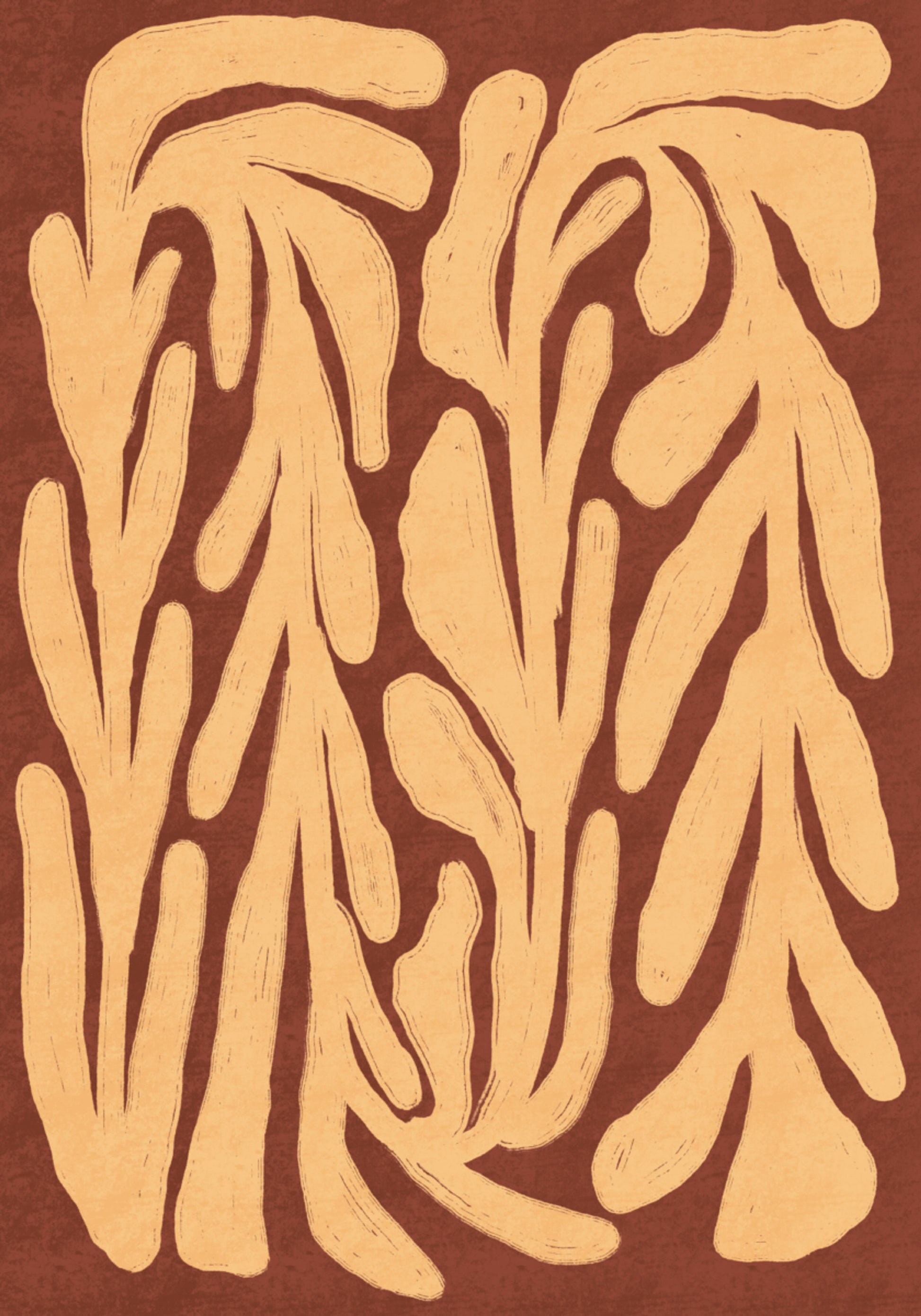 Modello di foglie di terracotta