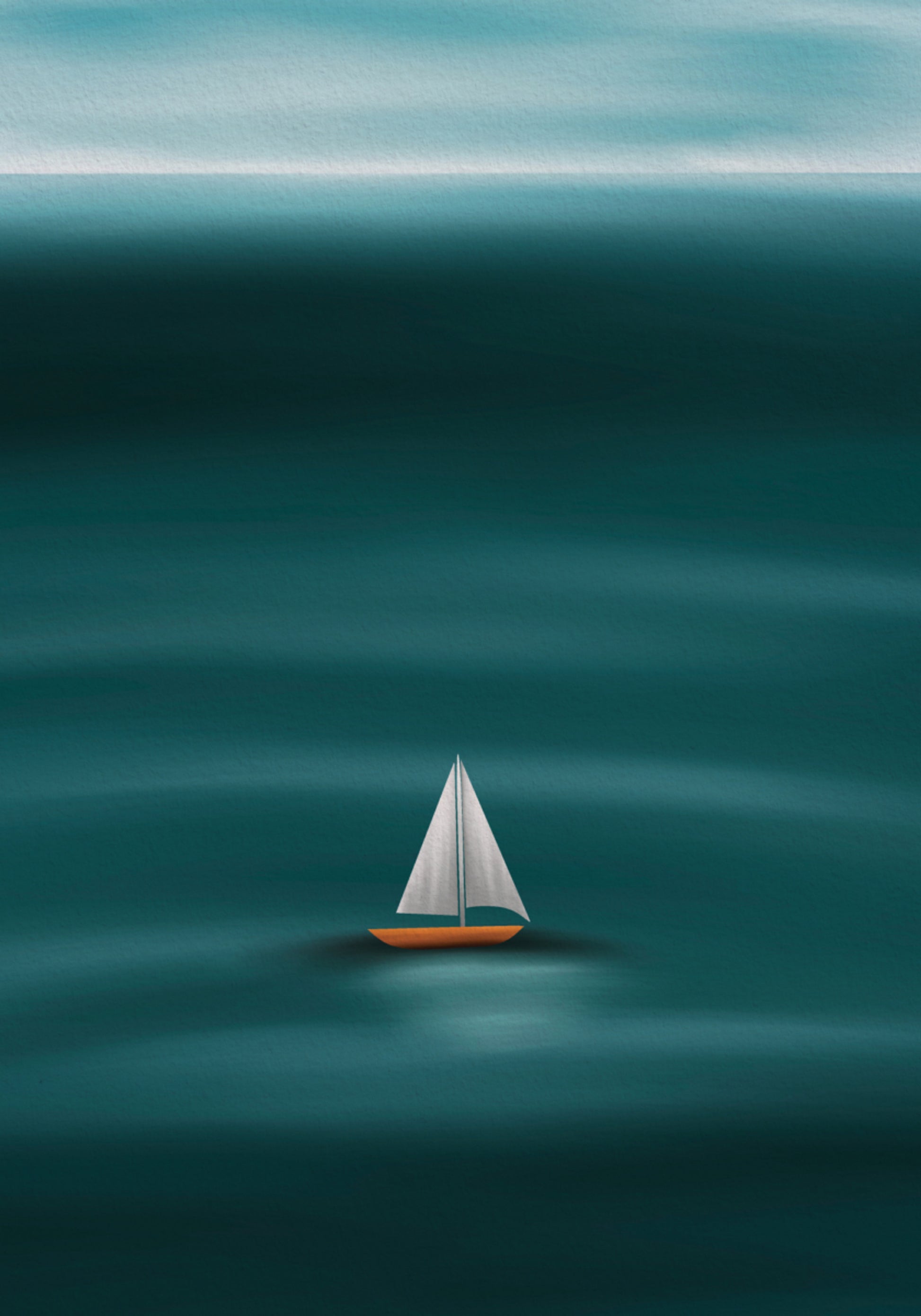 Mare solitario in barca a vela
