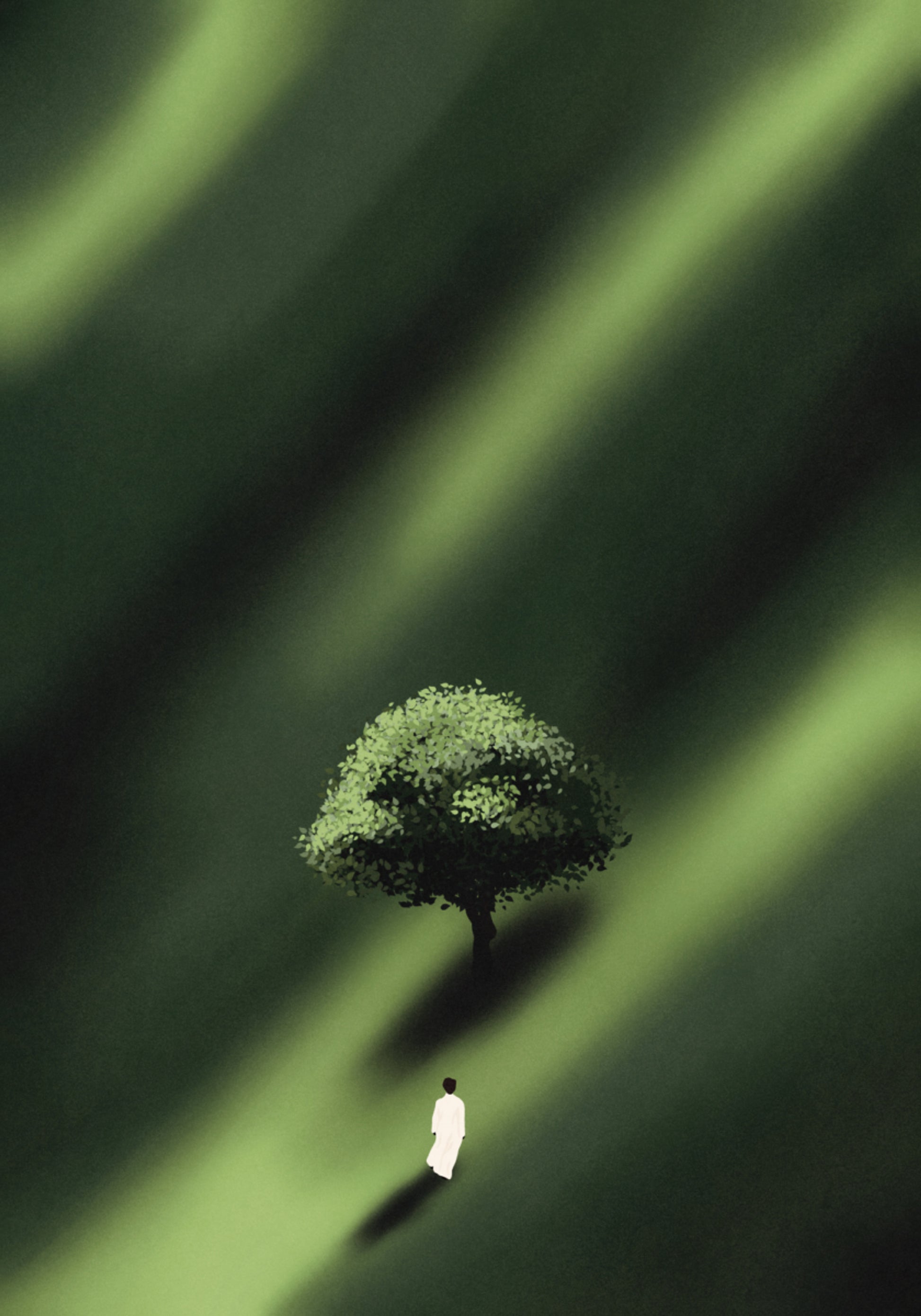 Percorso verde a figura solitaria