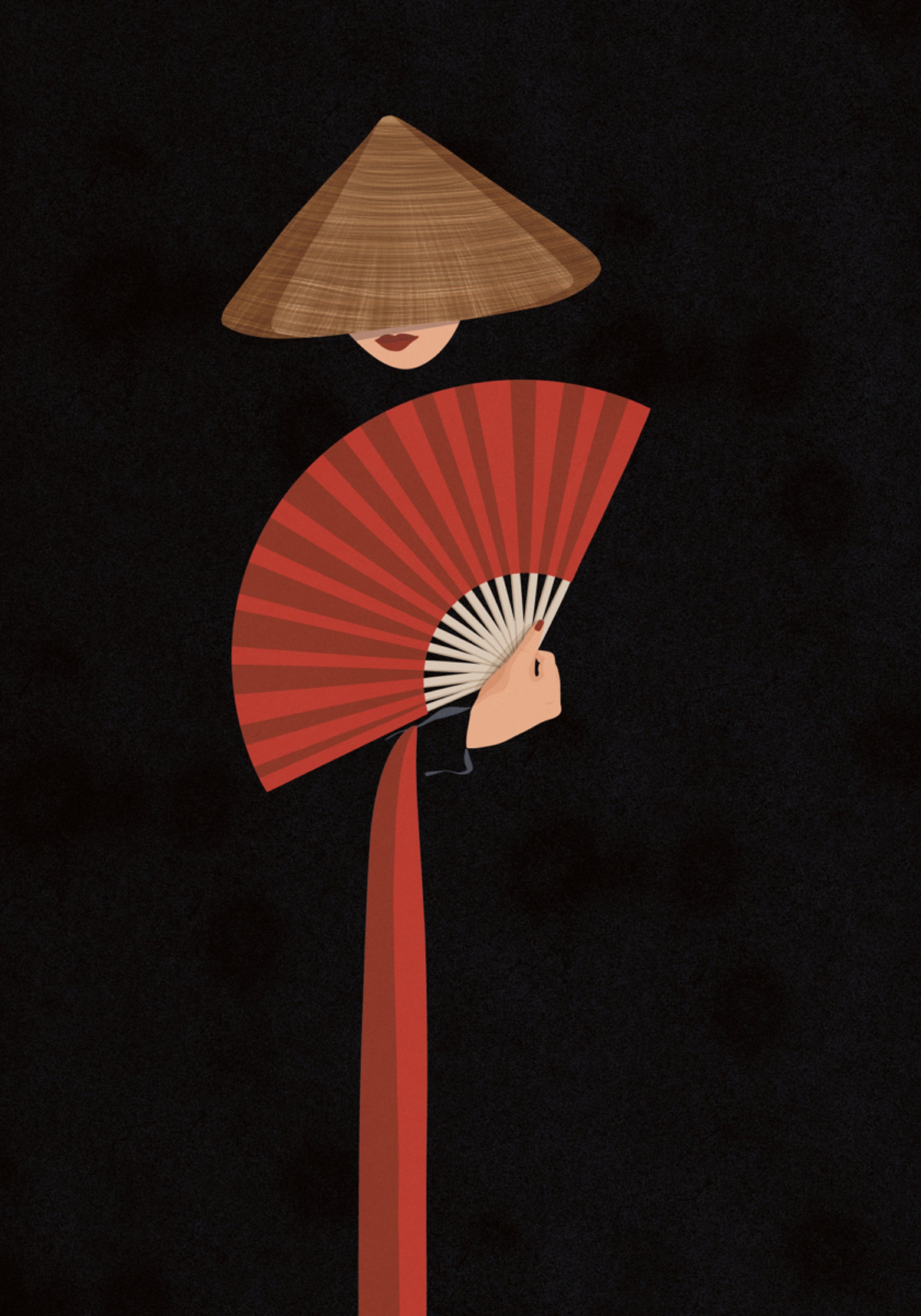 Elegante fan asiatico