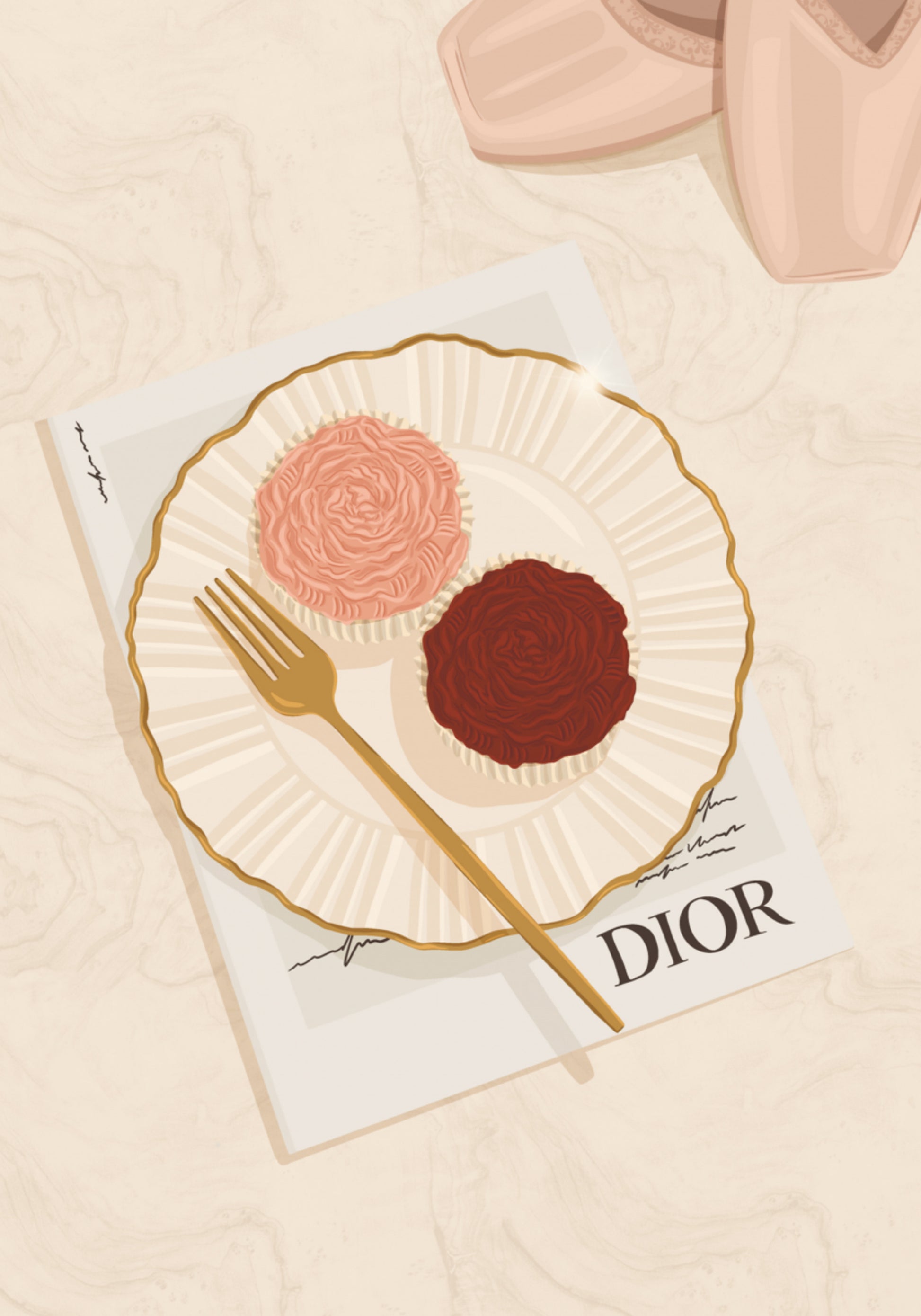 Eleganti scarpette da ballo per cupcakes
