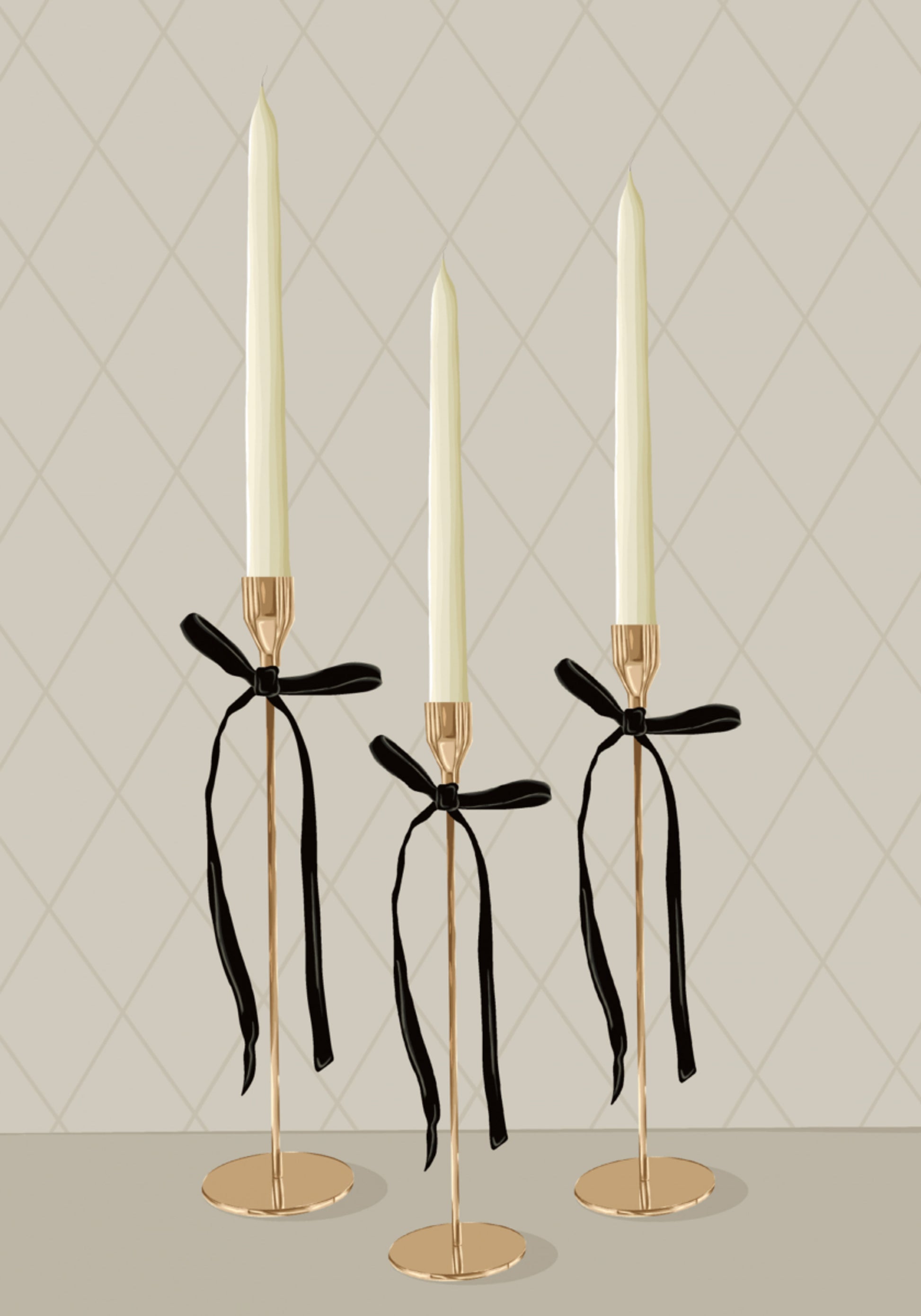 Eleganti candele coniche dorate