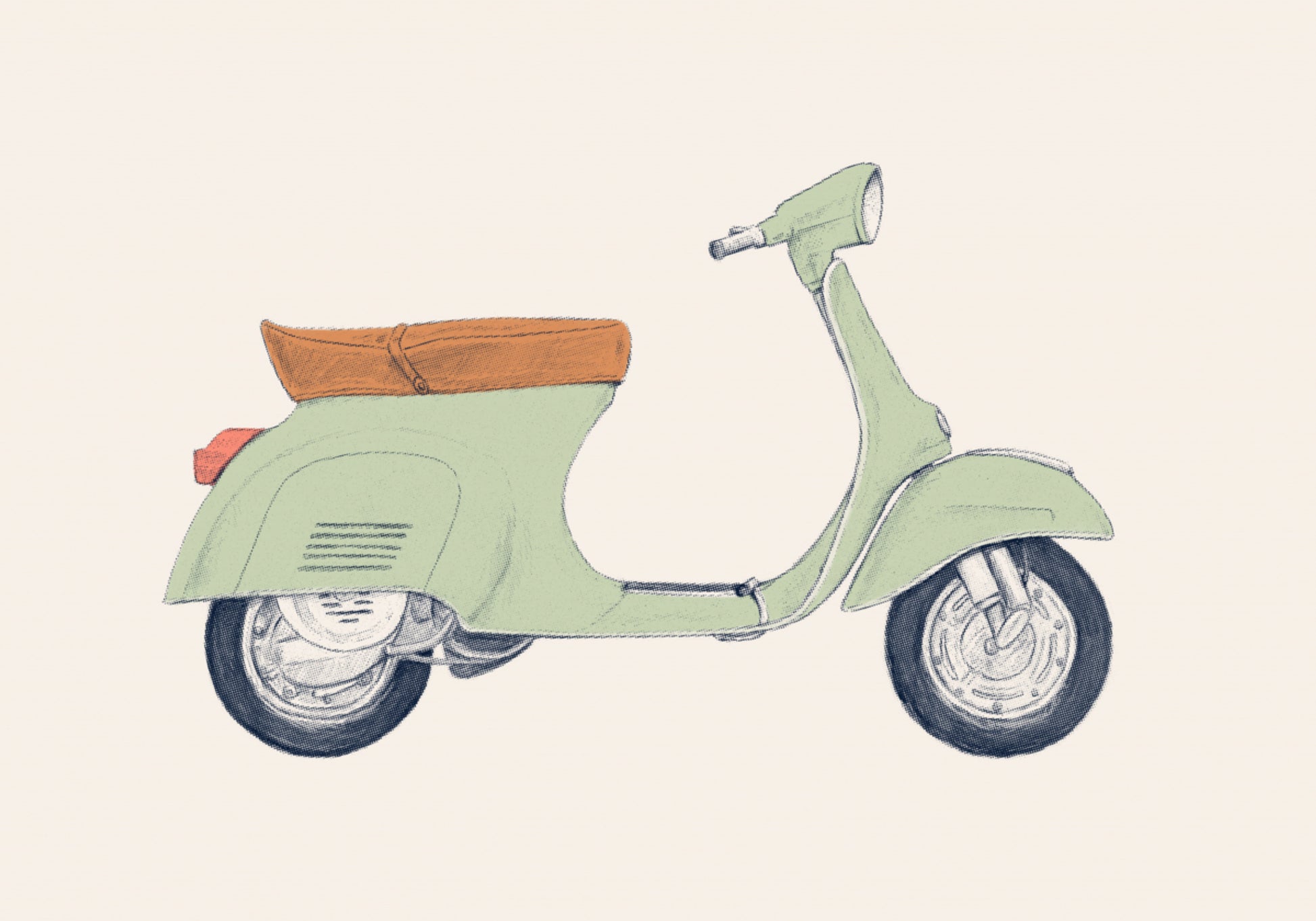 Scooter verde d'epoca