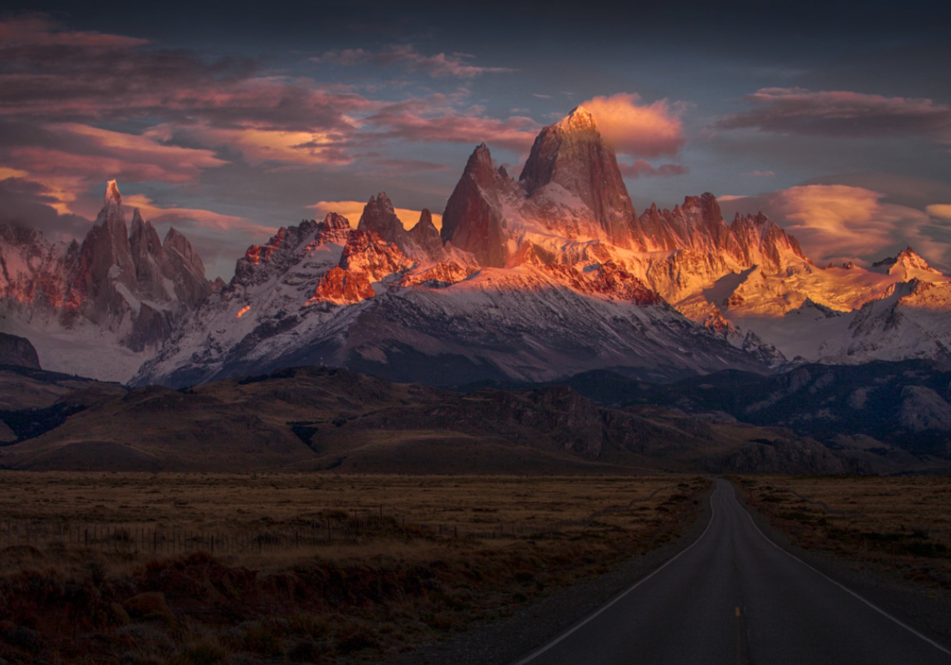 Tramonto dorato sulla Patagonia
