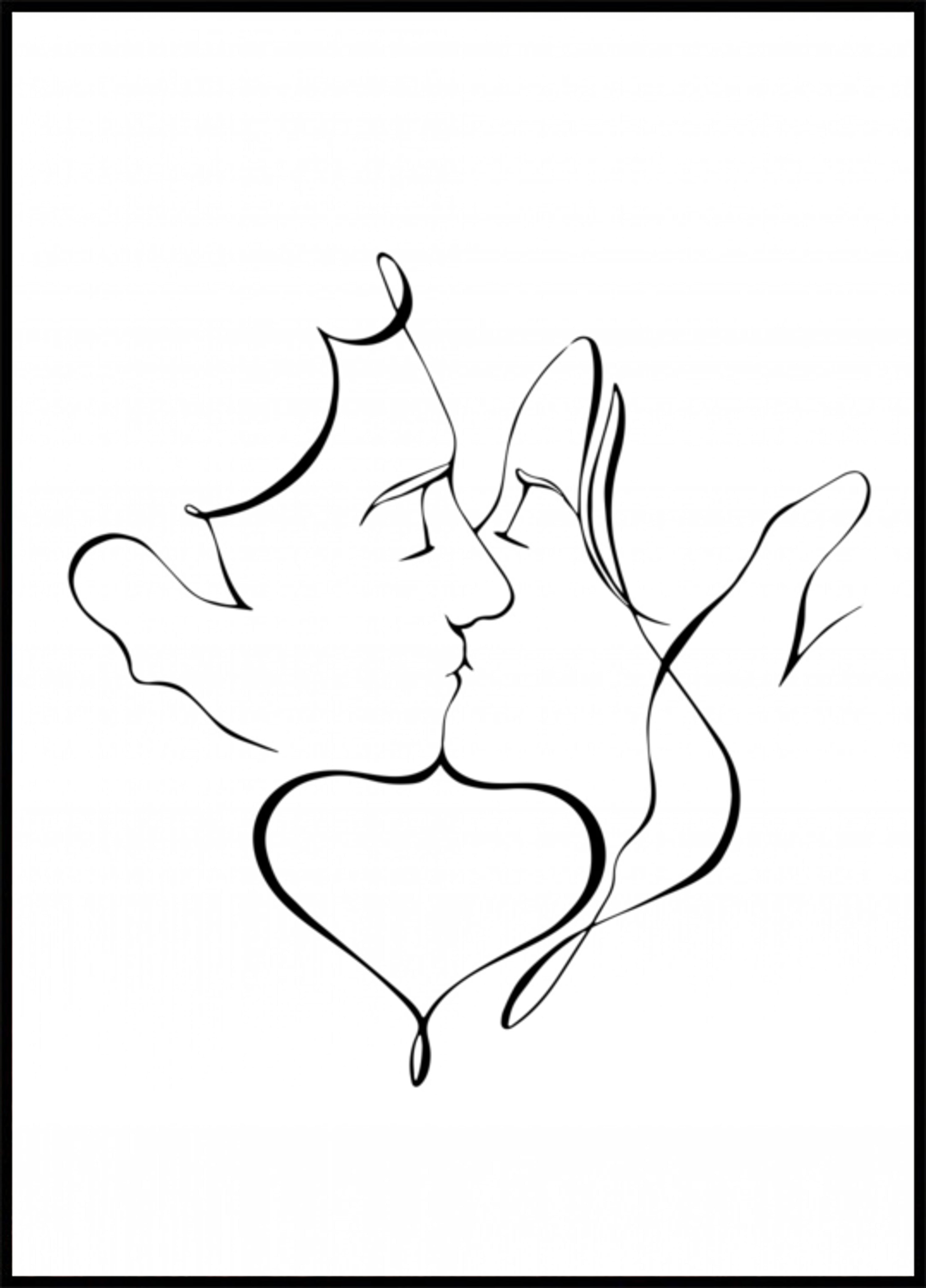 Linee di baci romantici