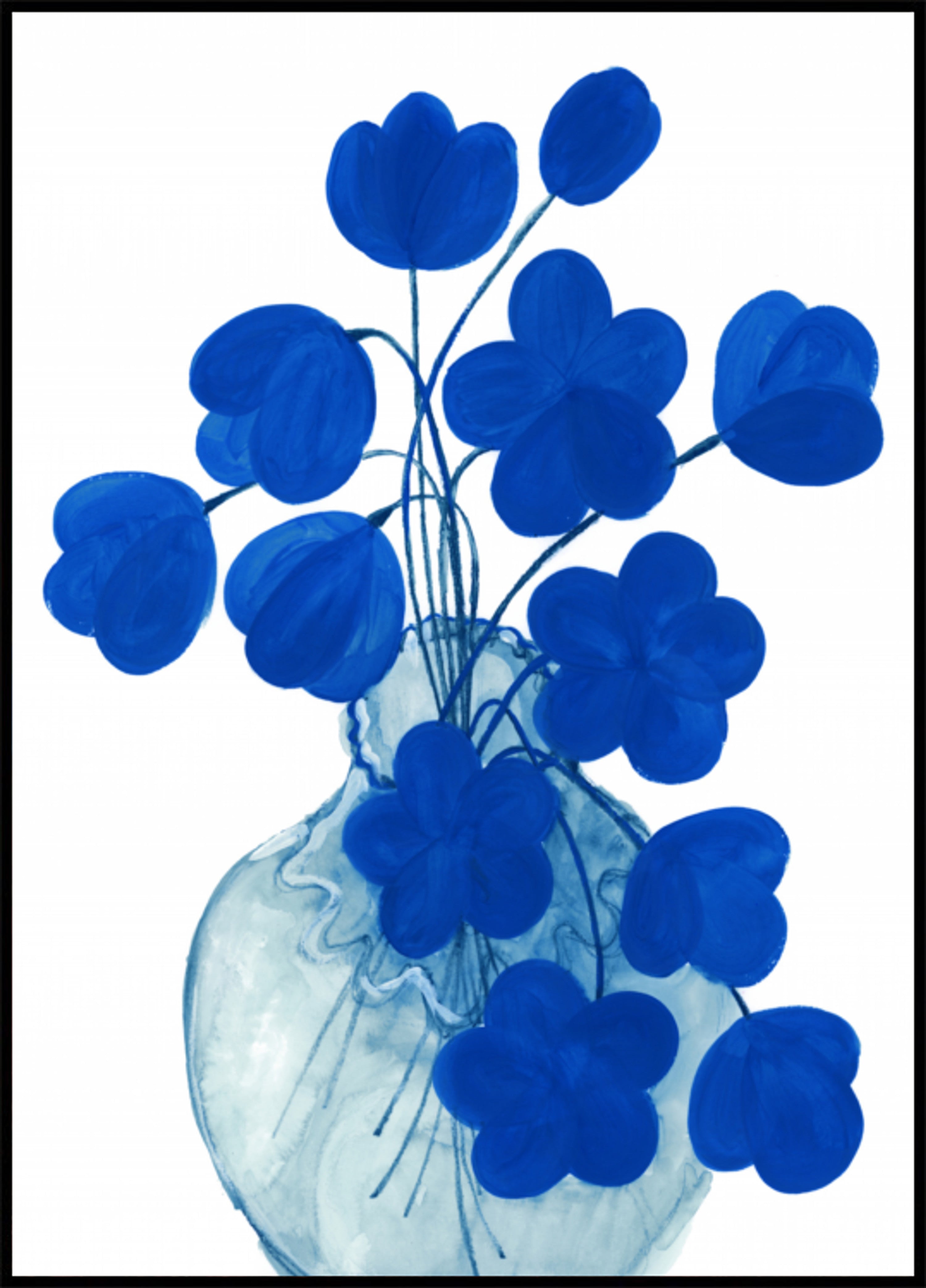 Vaso floreale blu intenso