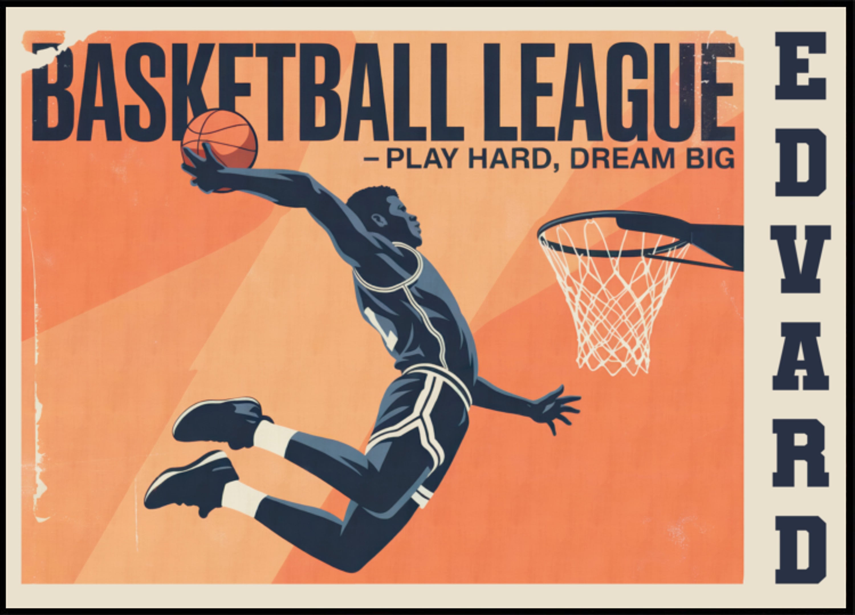 Poster vintage del gioco di basket