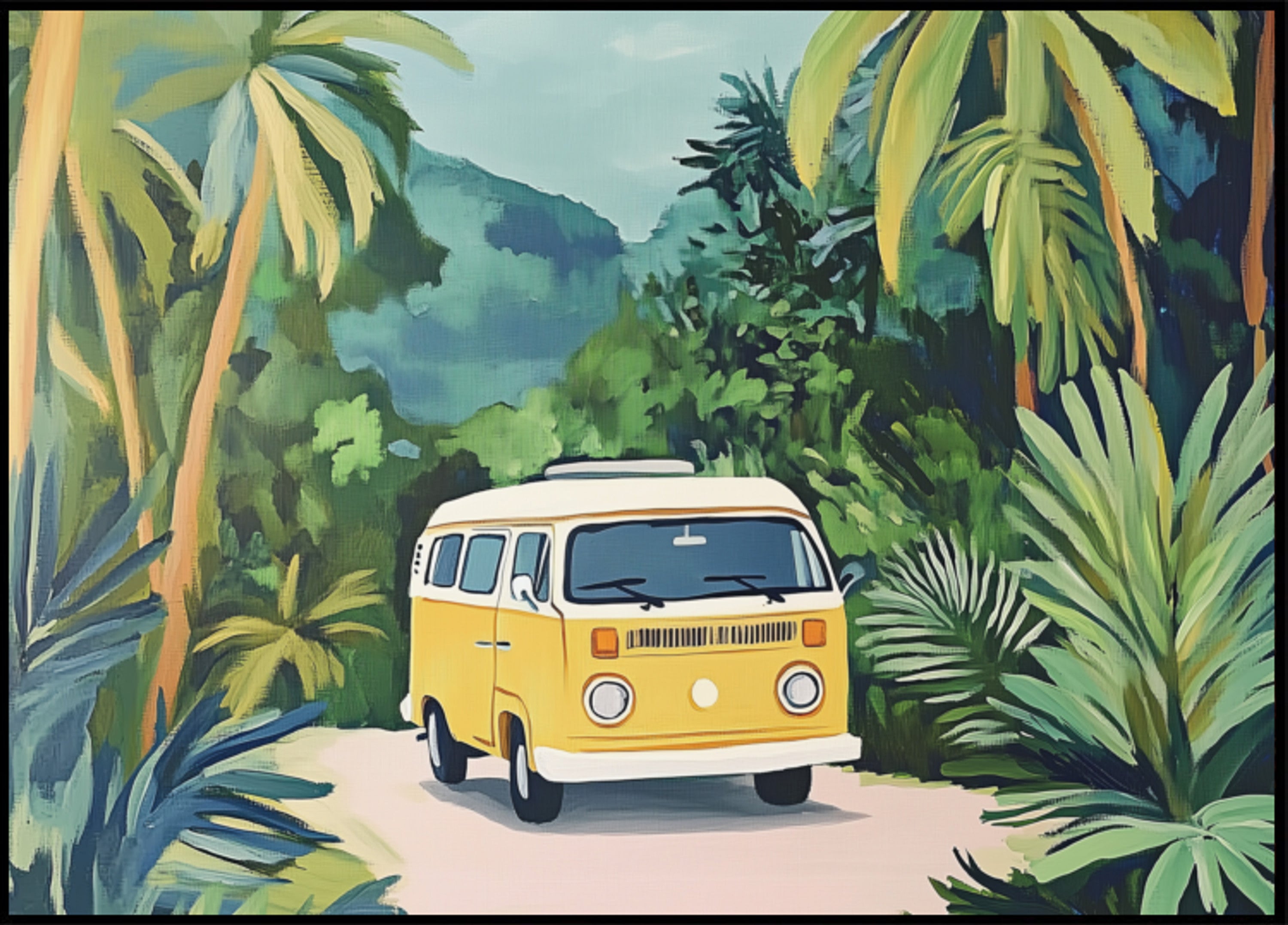 Avventura tropicale del furgone giallo