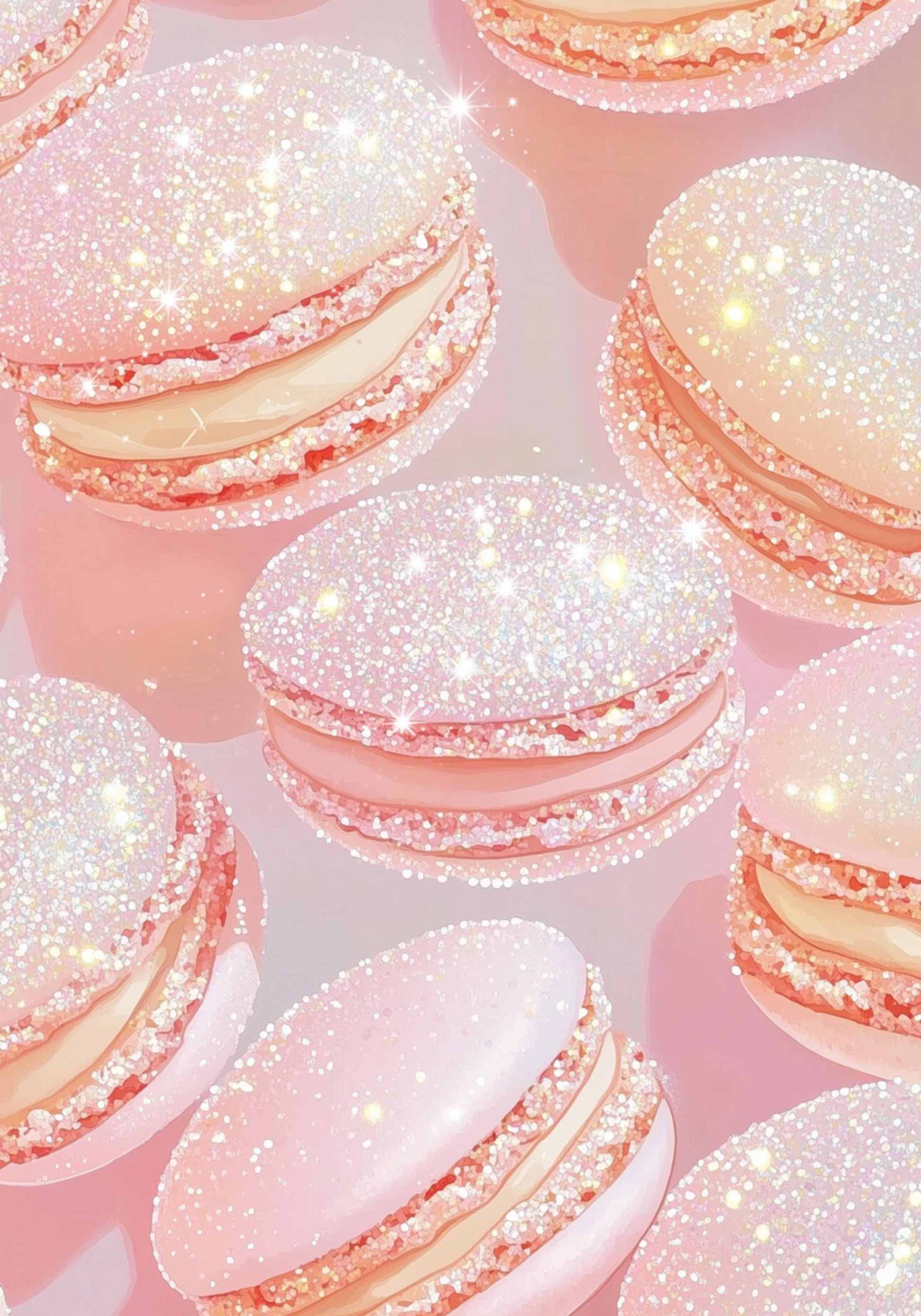 Macarons rosa scintillanti