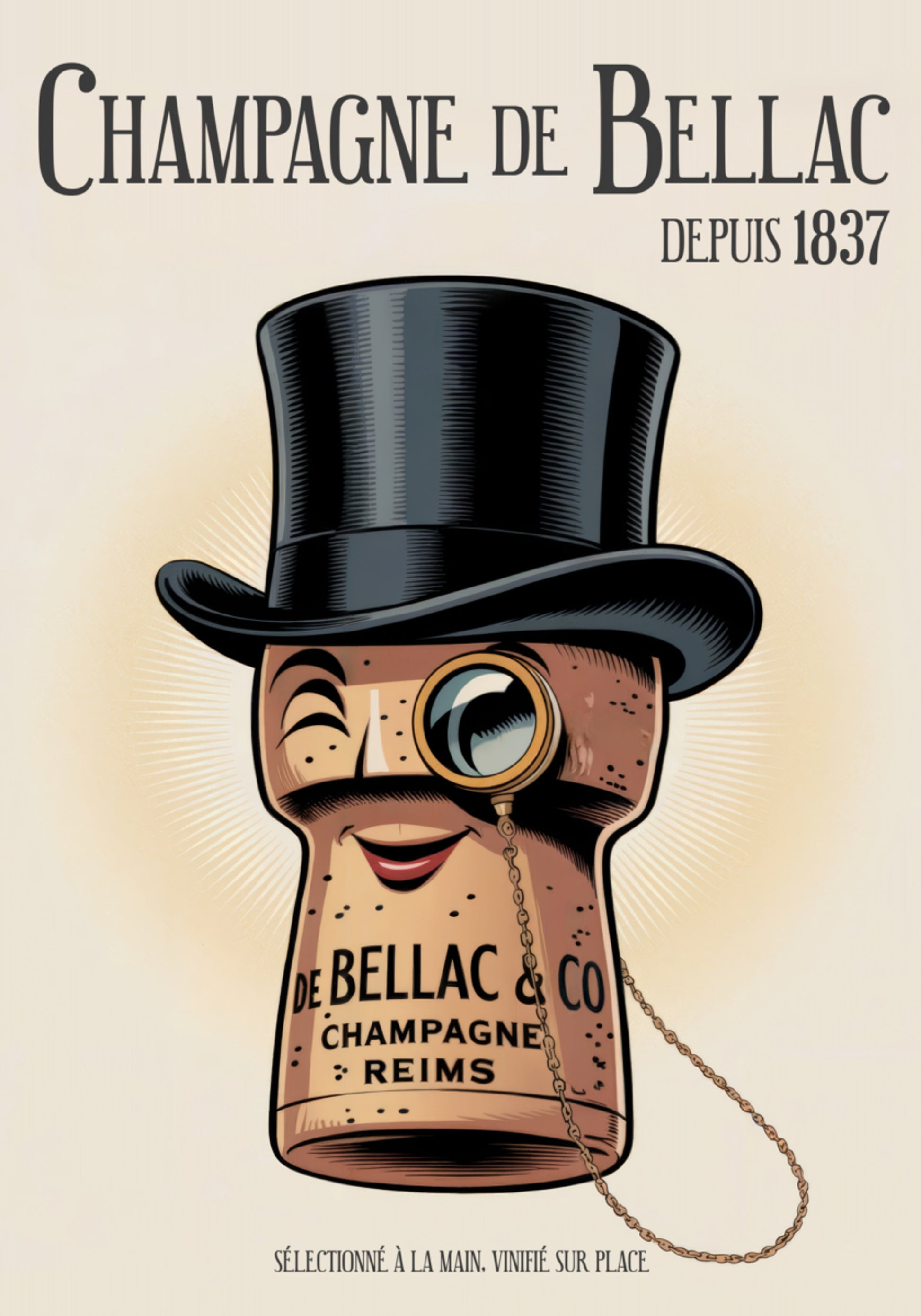 Elegante carattere di tappo di champagne