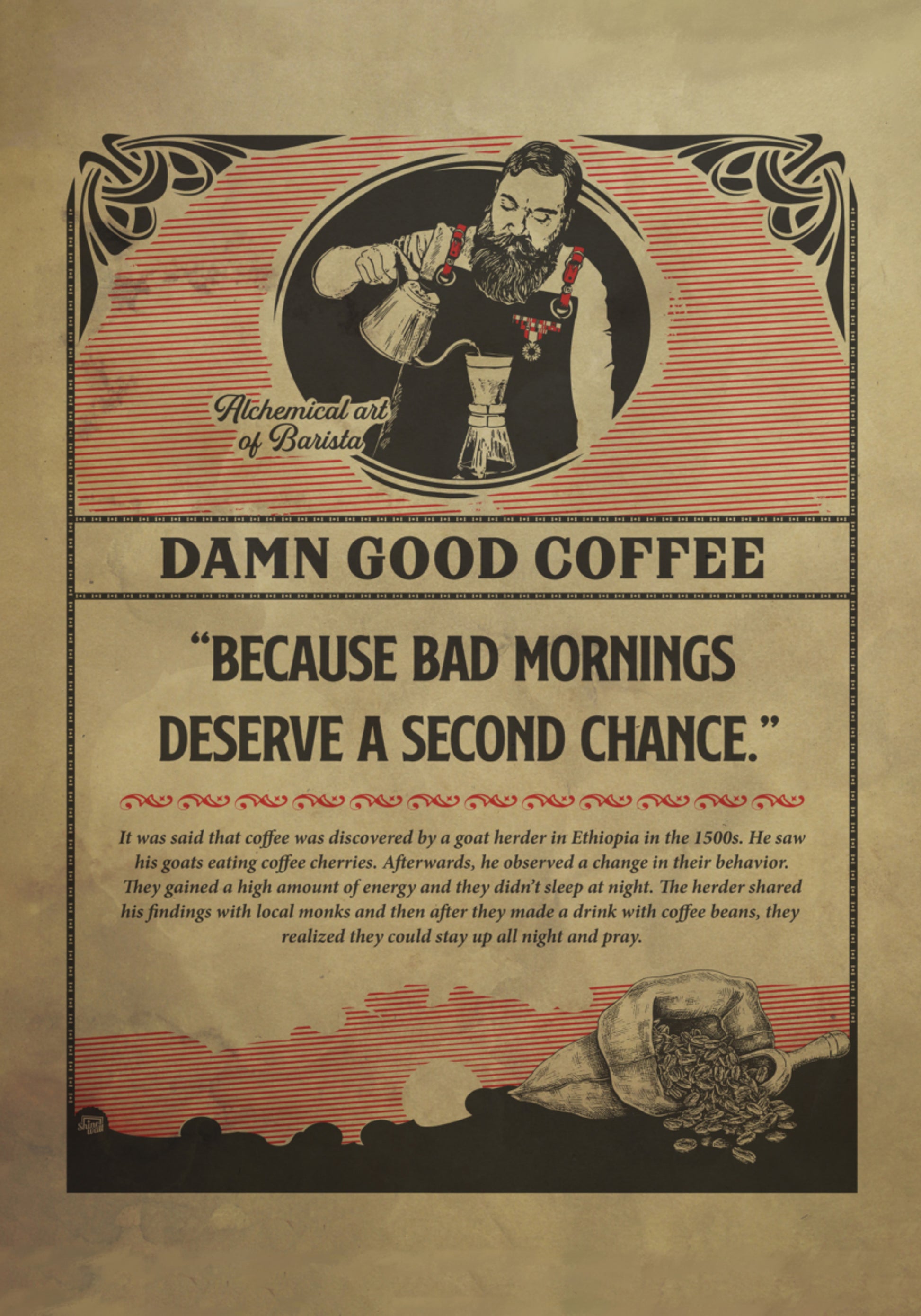Arte del caffè dannatamente buono