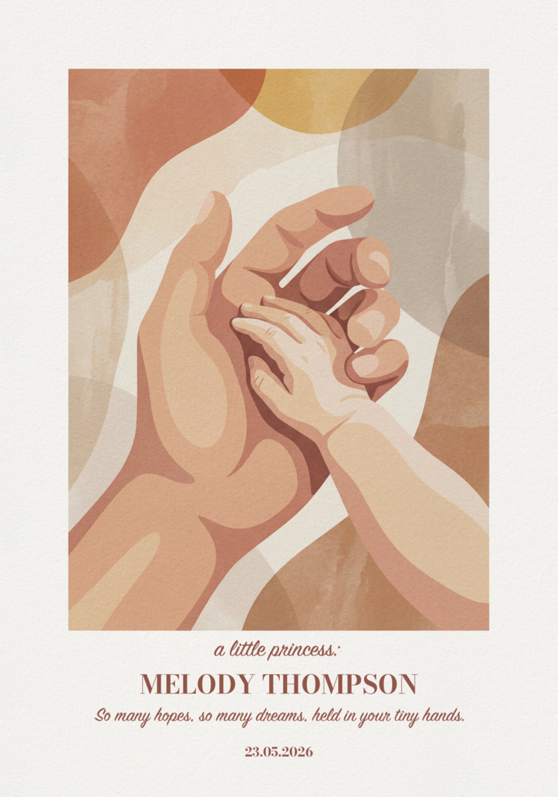 Momento tenero tra le mani del genitore e del bambino