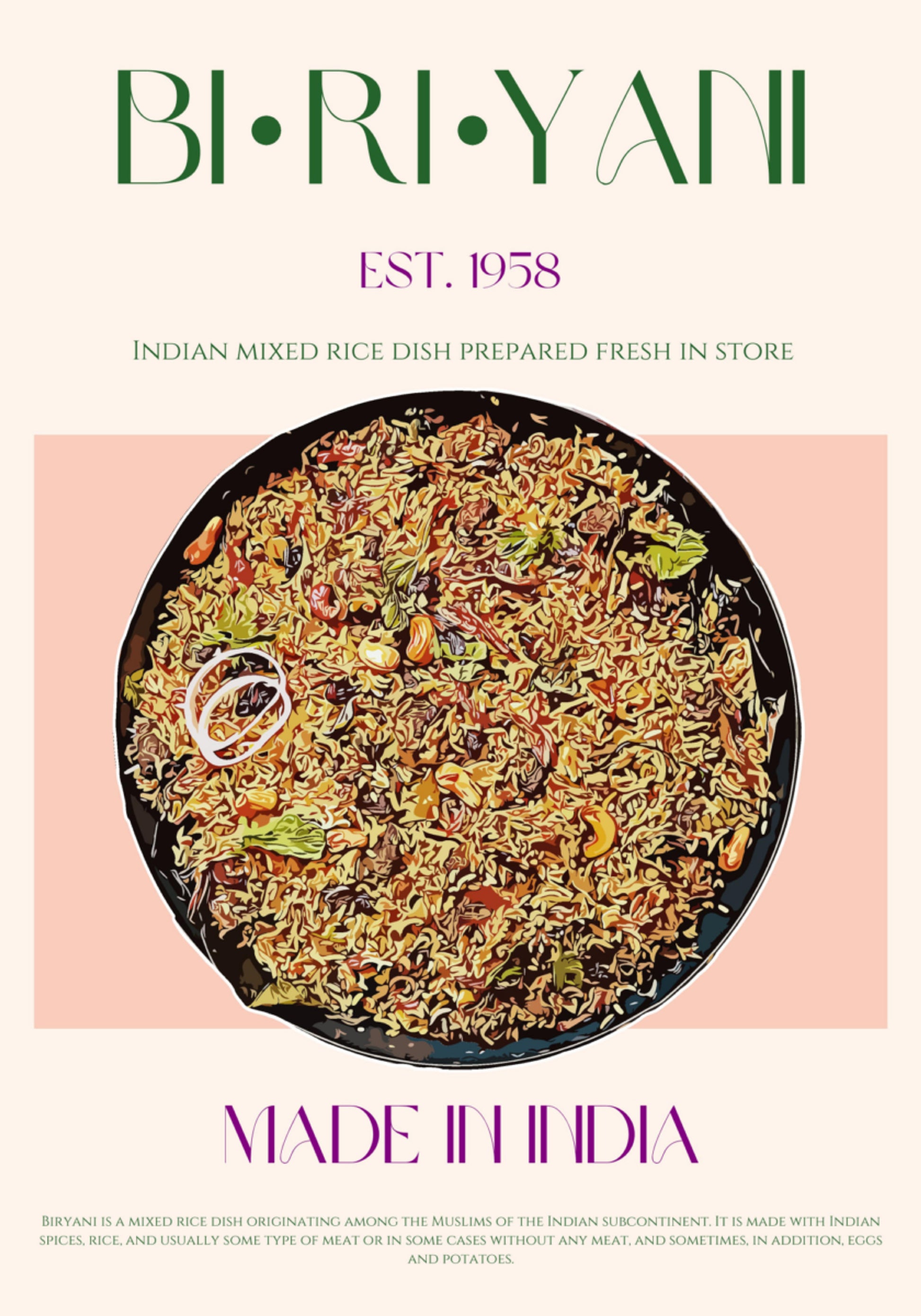 Delizioso biryani indiano