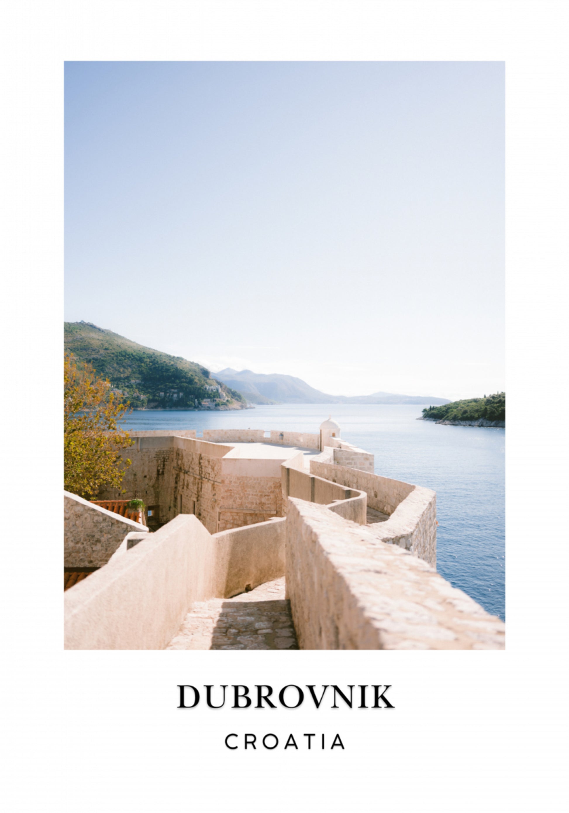 Poster di viaggio del Muro di Dubrovnik Croazia