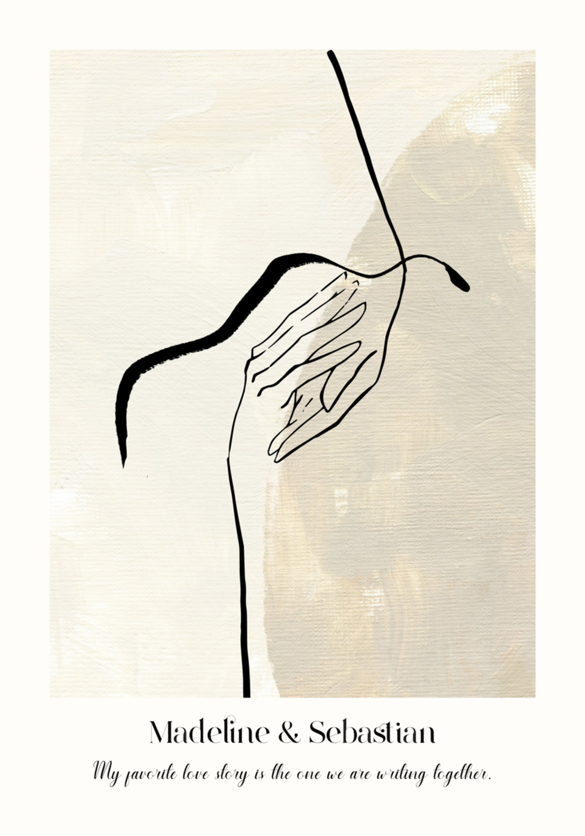 Poster minimalista minimalista con linea d'amore astratta