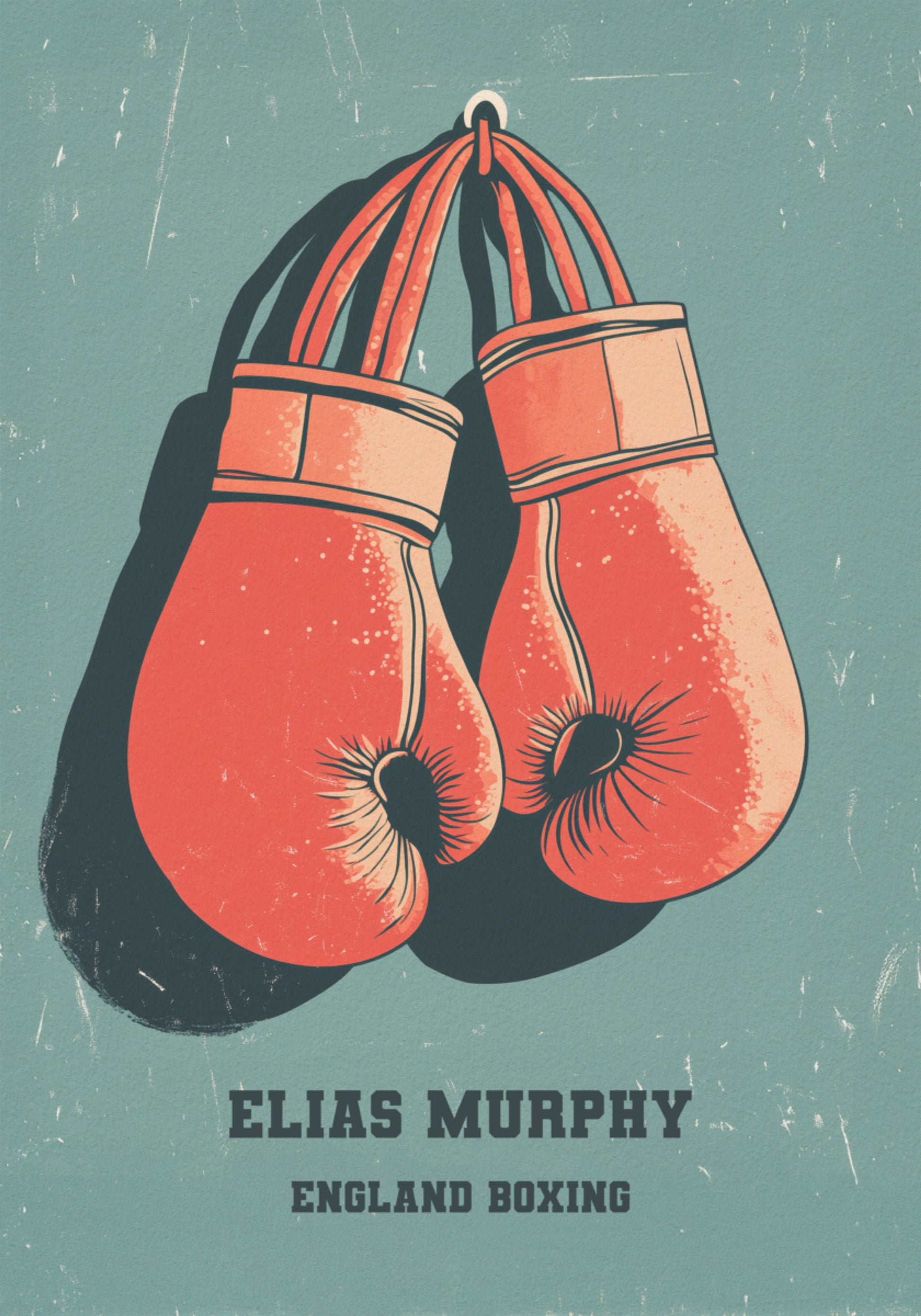 Poster vintage di guantoni da boxe