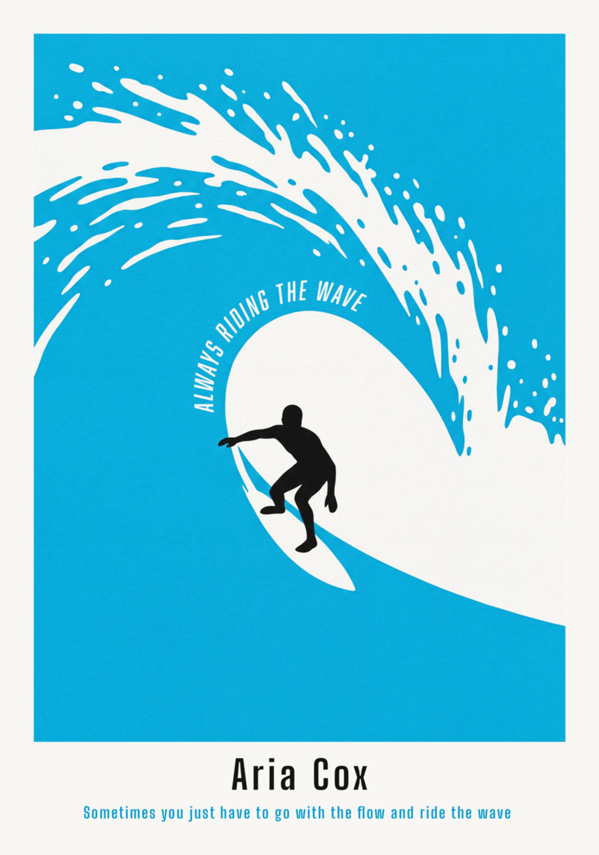 Poster surfista non personale di un'onda