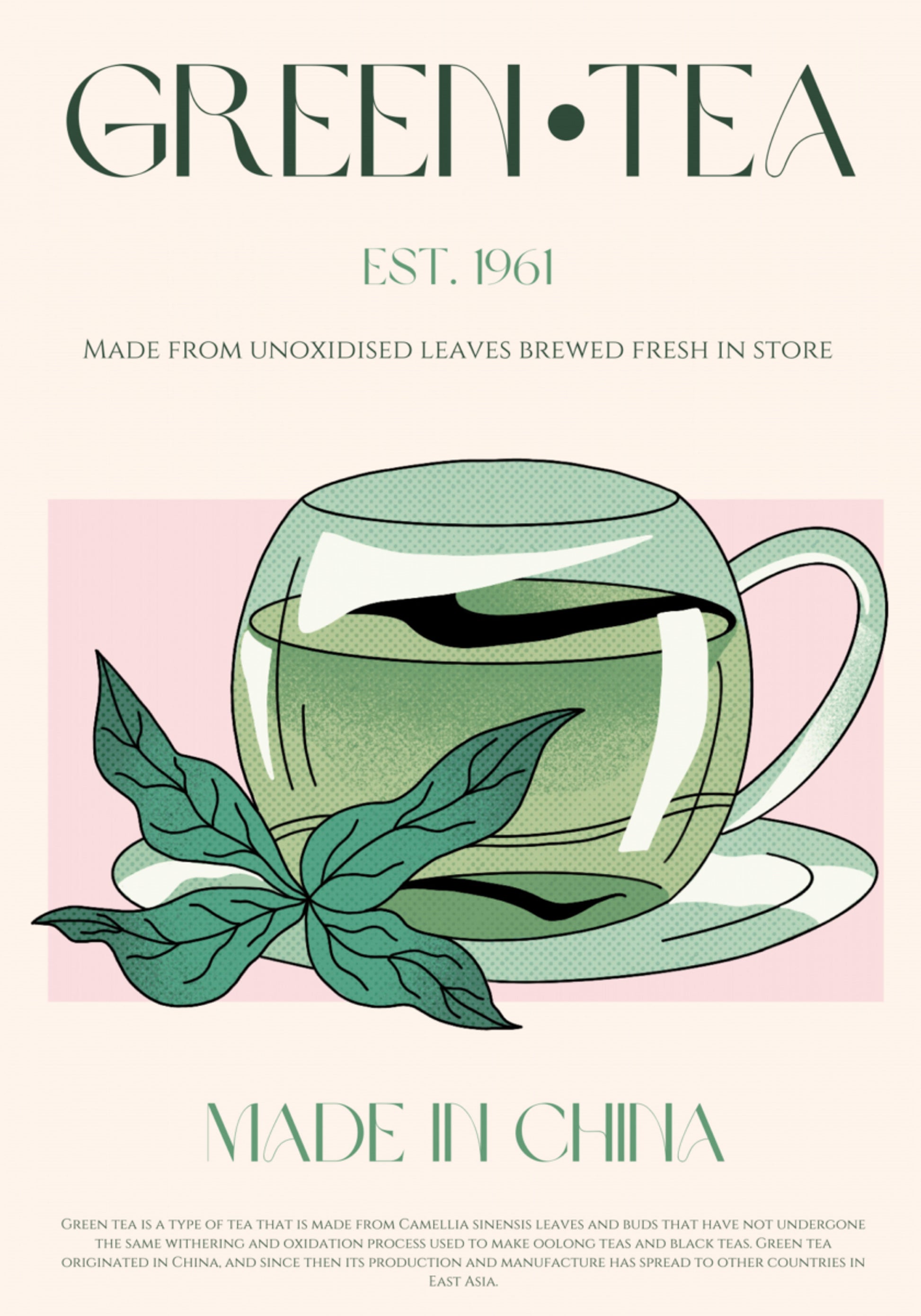 Illustrazione di tè verde fresco