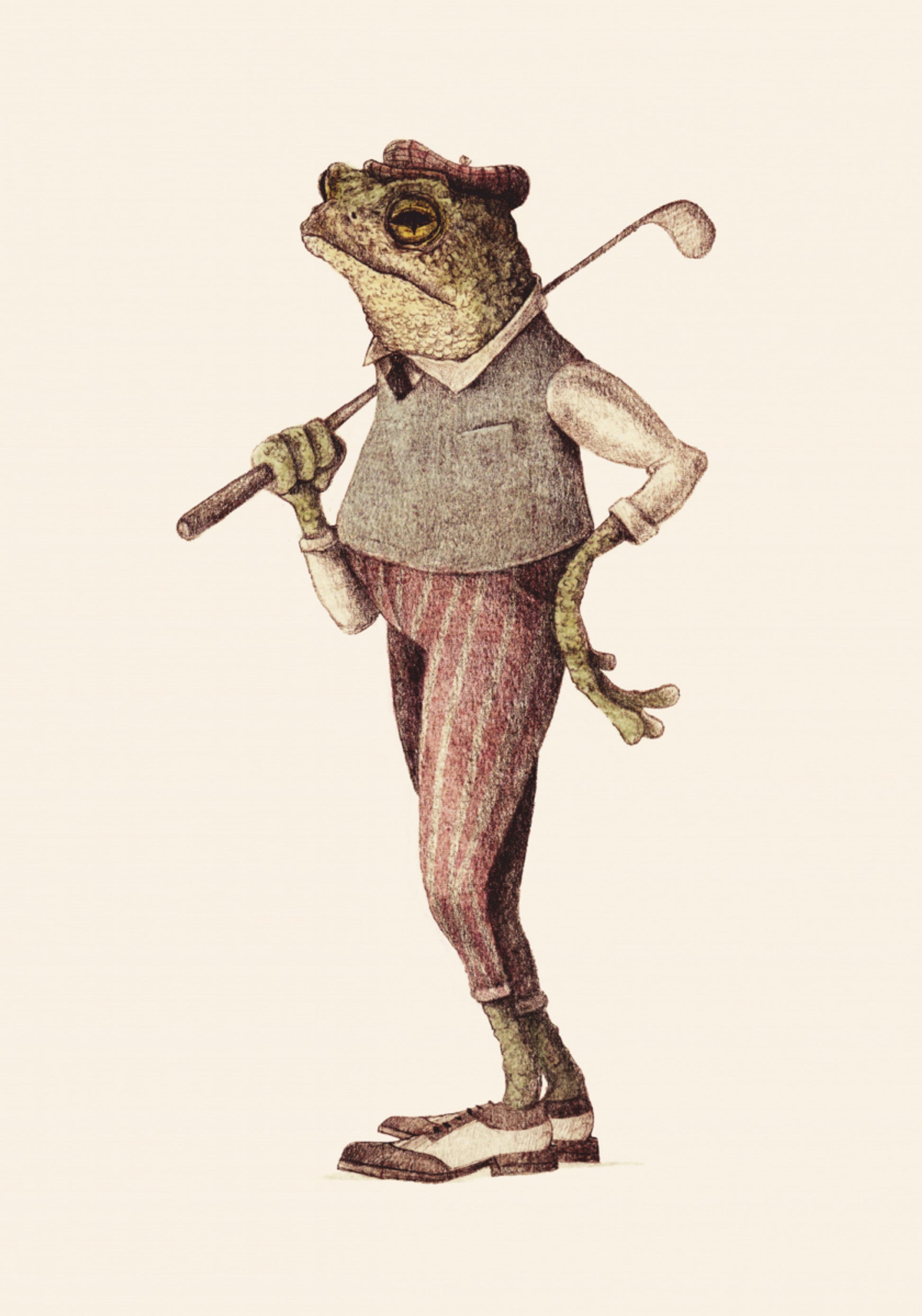 Rana In Abbigliamento Da Golf D'epoca