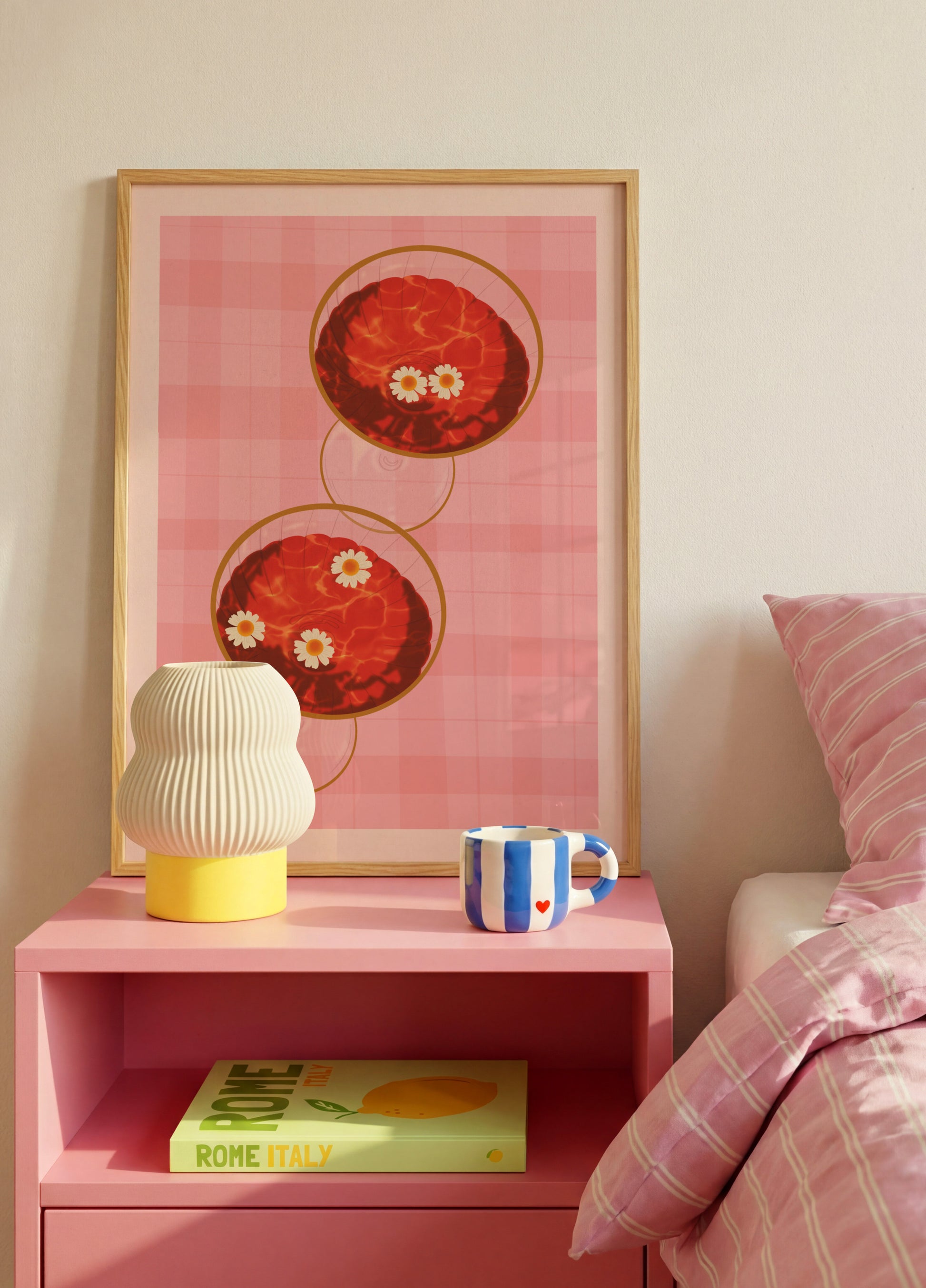 Bevande Rosa Con Le Margherite