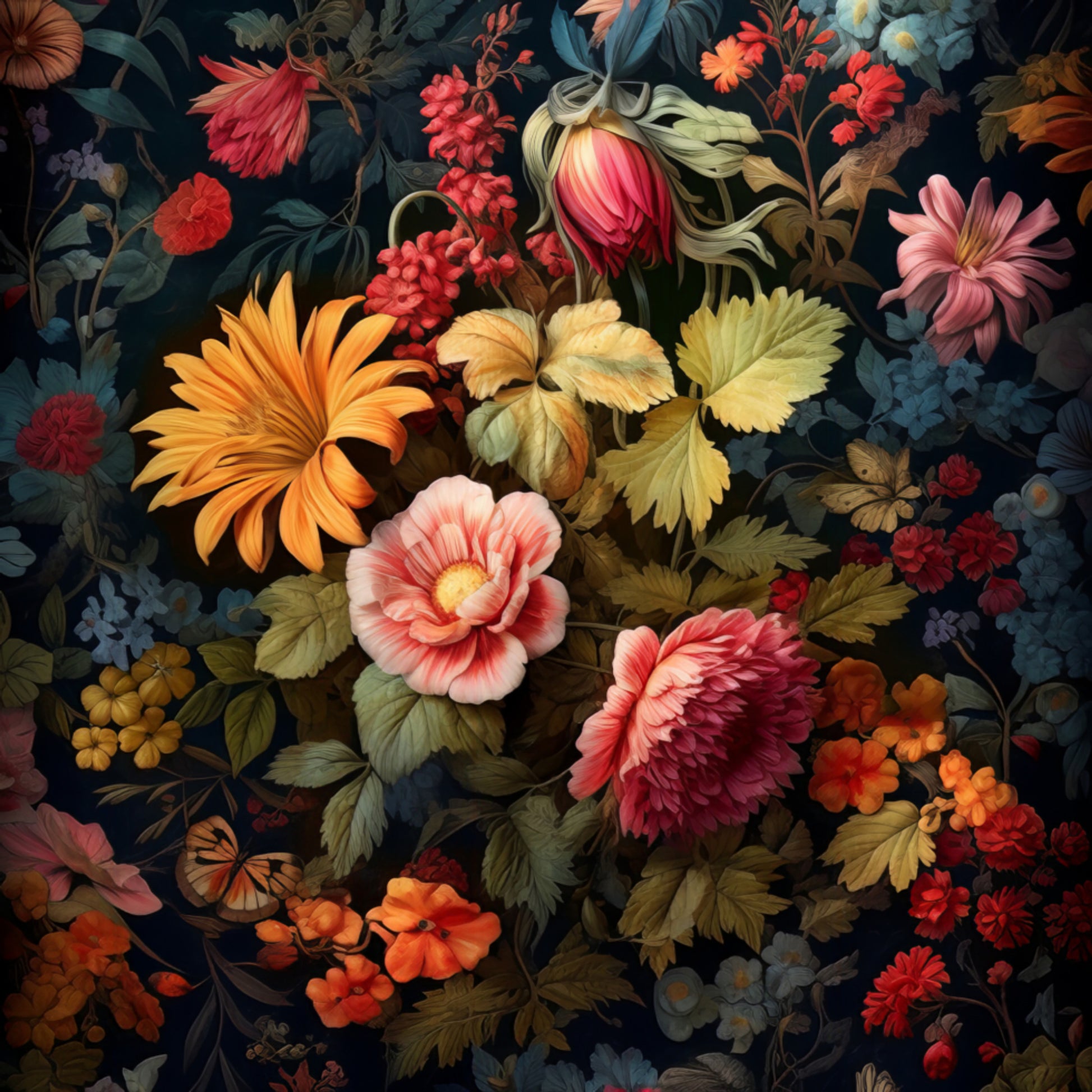 Lussureggiante fioritura floreale scura