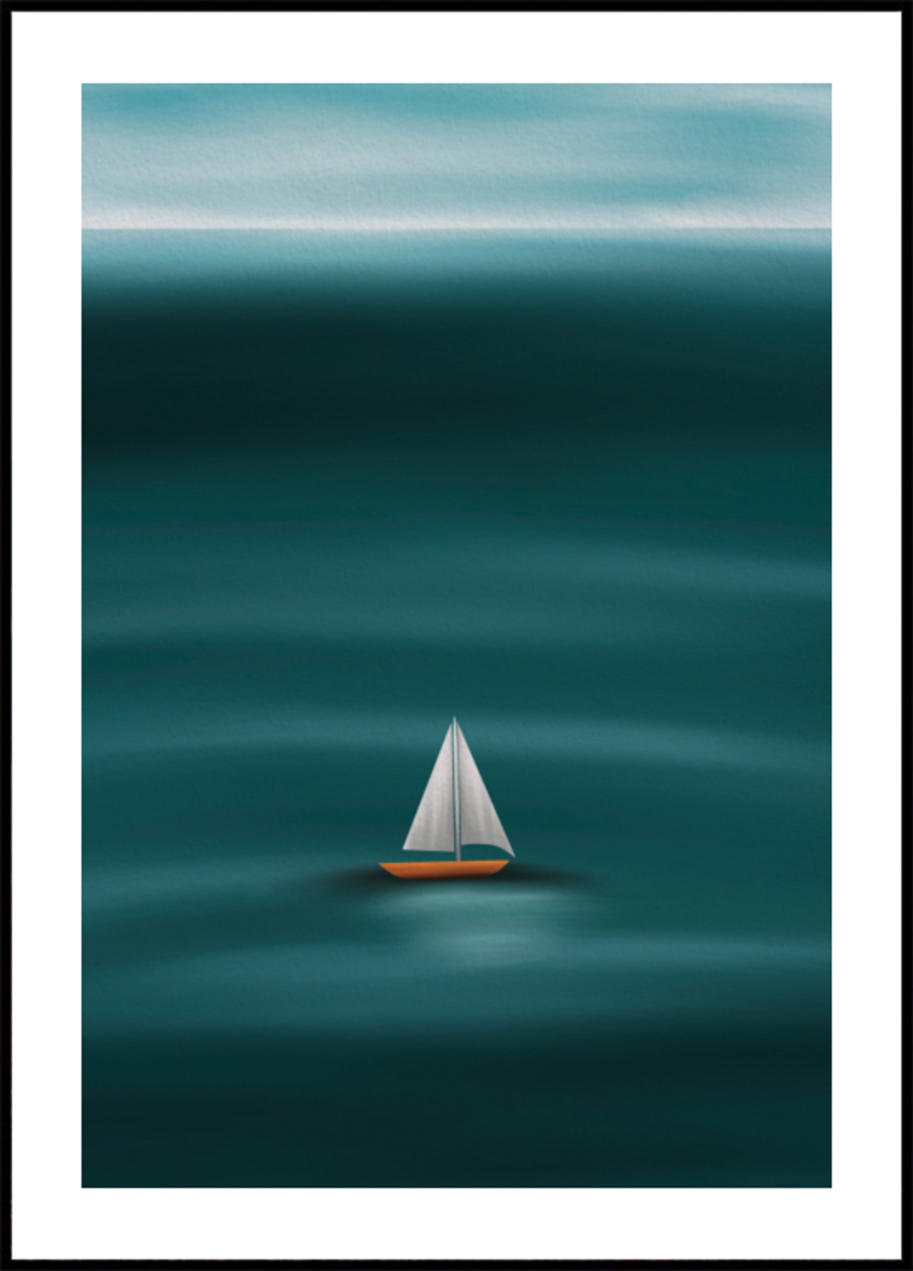 Mare solitario in barca a vela