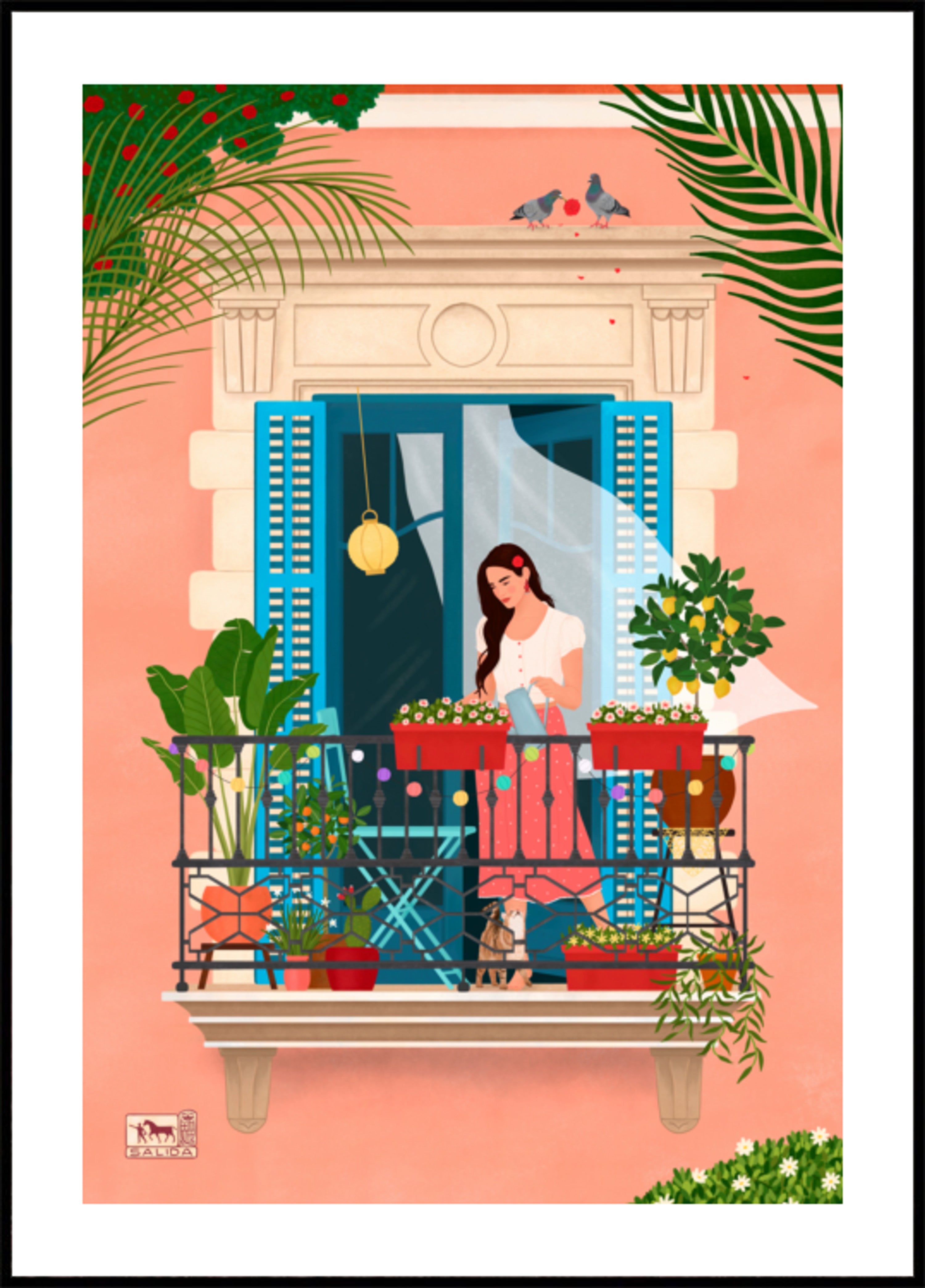 Giardino mediterraneo con balcone