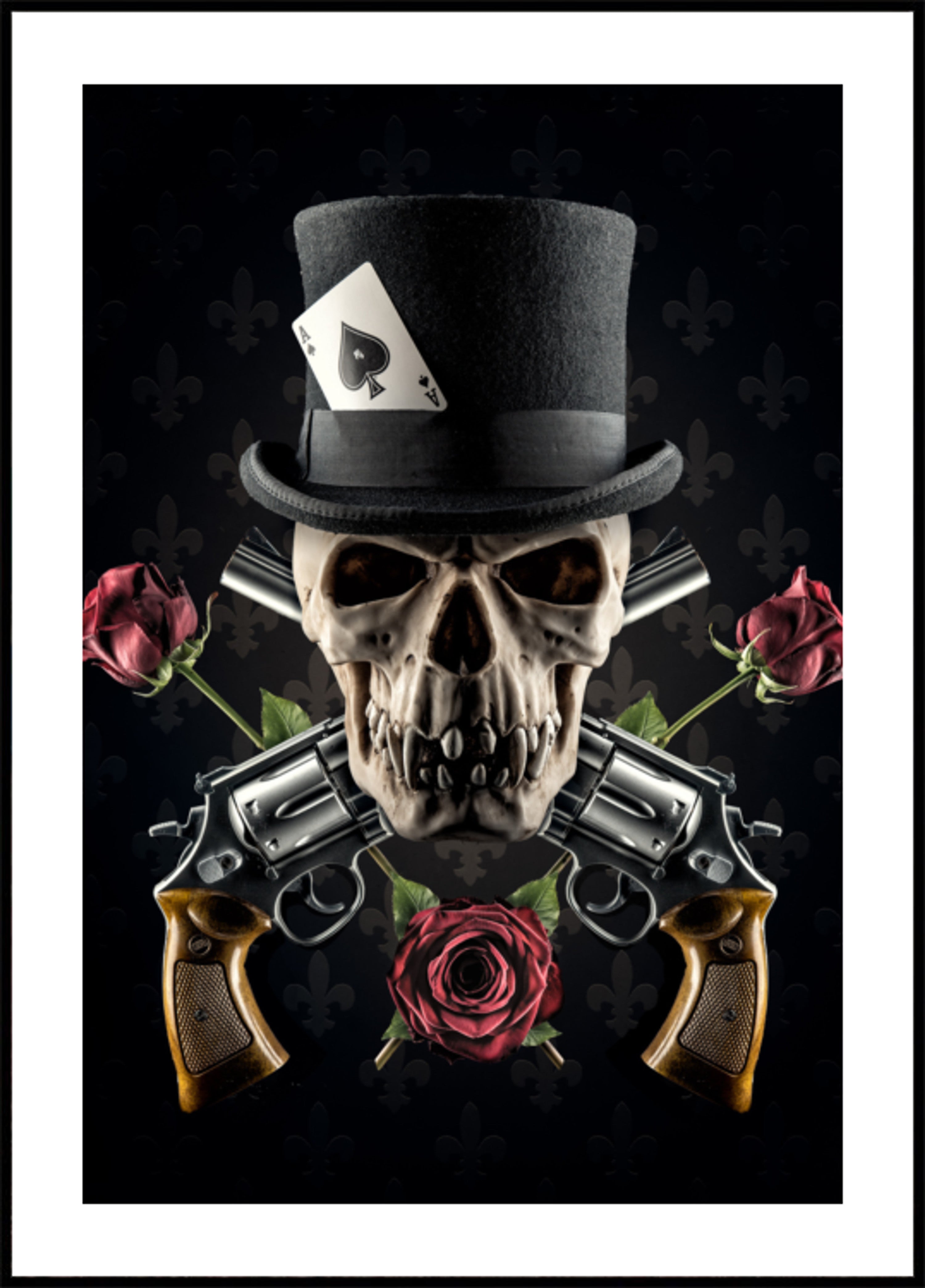 Elegante teschio di pistolero