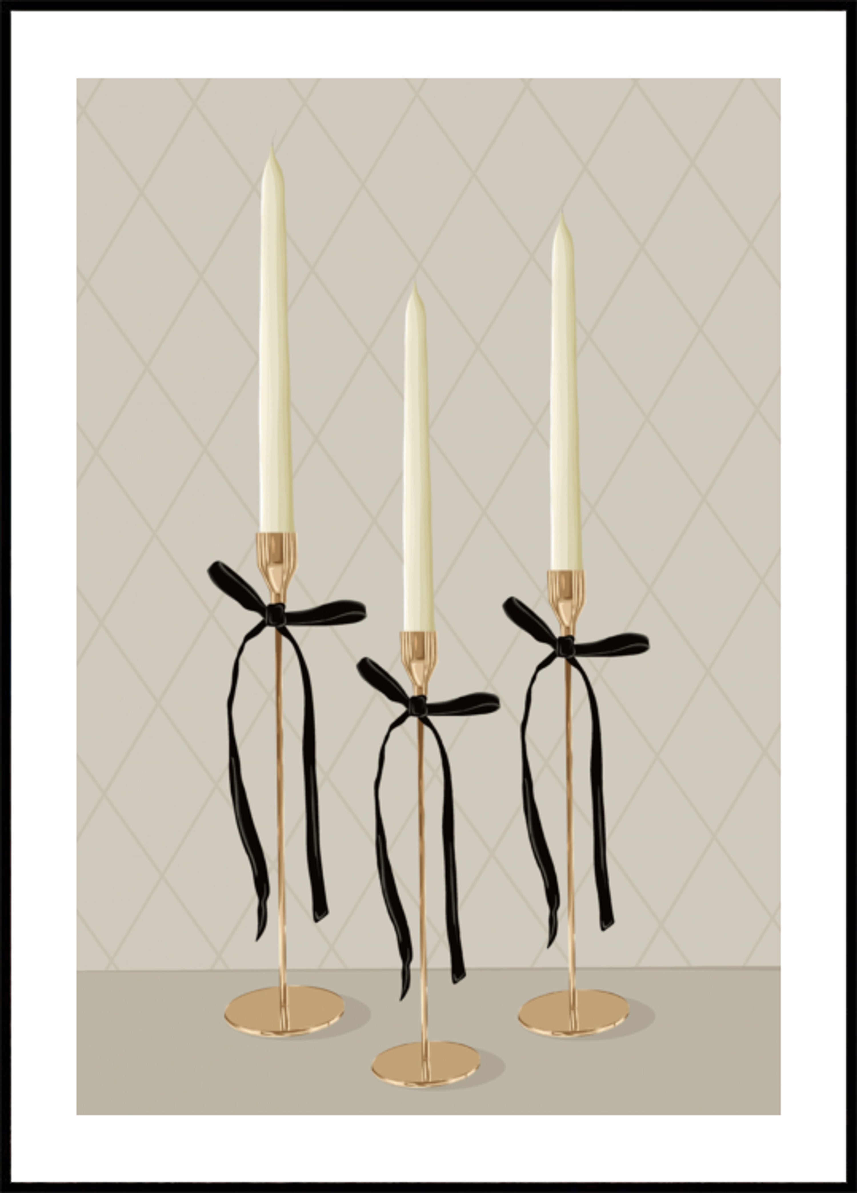 Eleganti candele coniche dorate