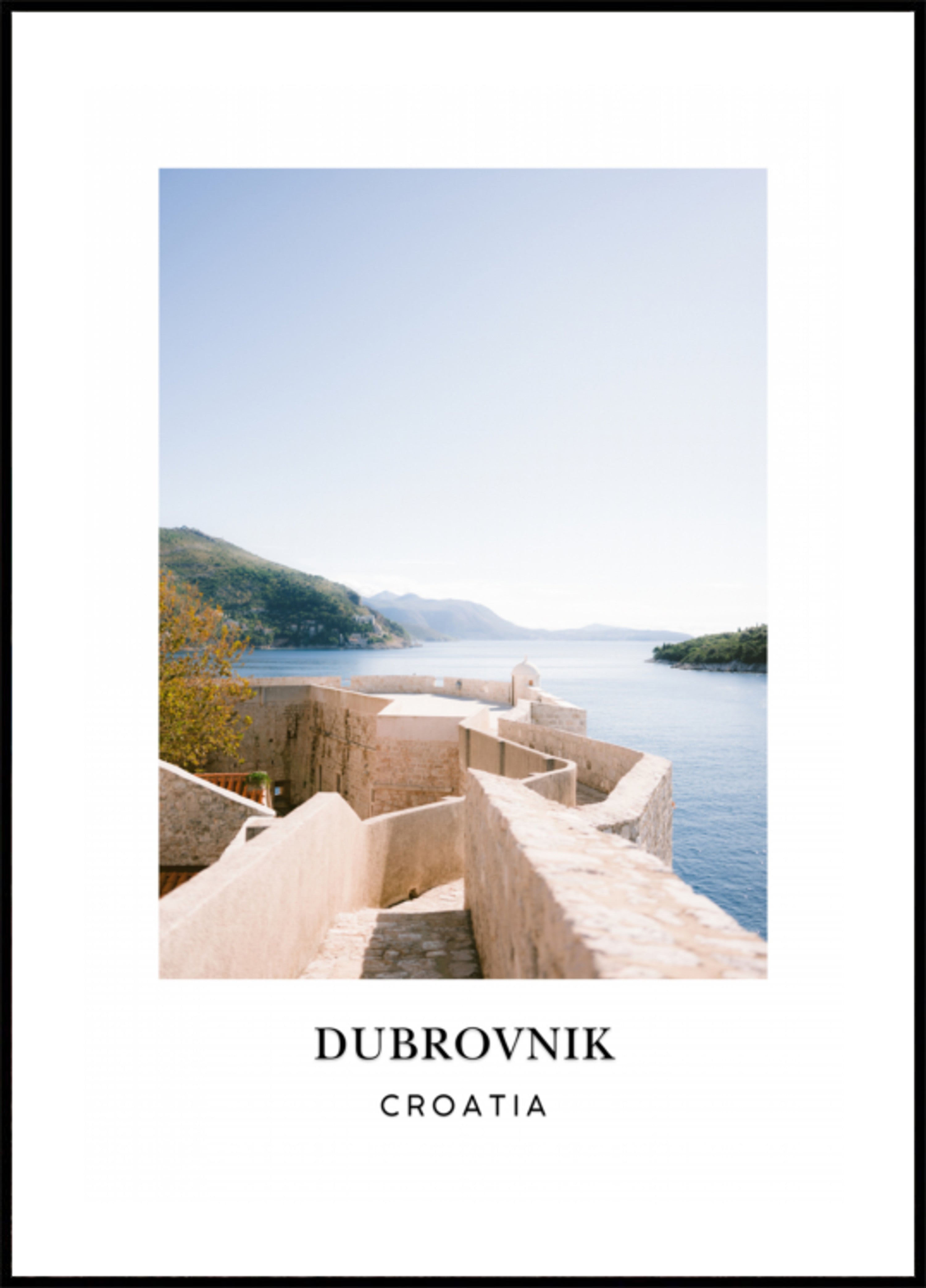 Poster di viaggio del Muro di Dubrovnik Croazia