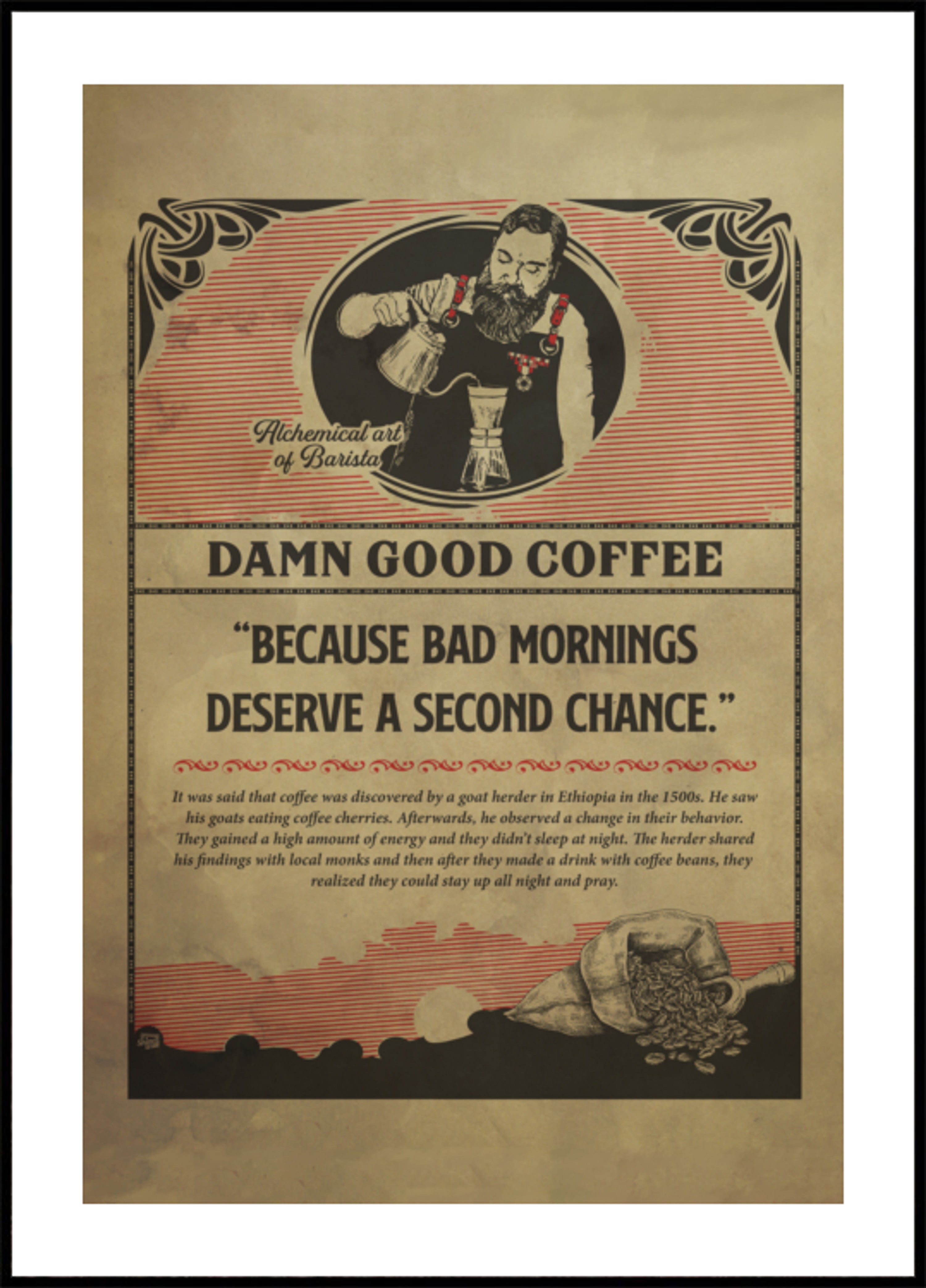 Arte del caffè dannatamente buono