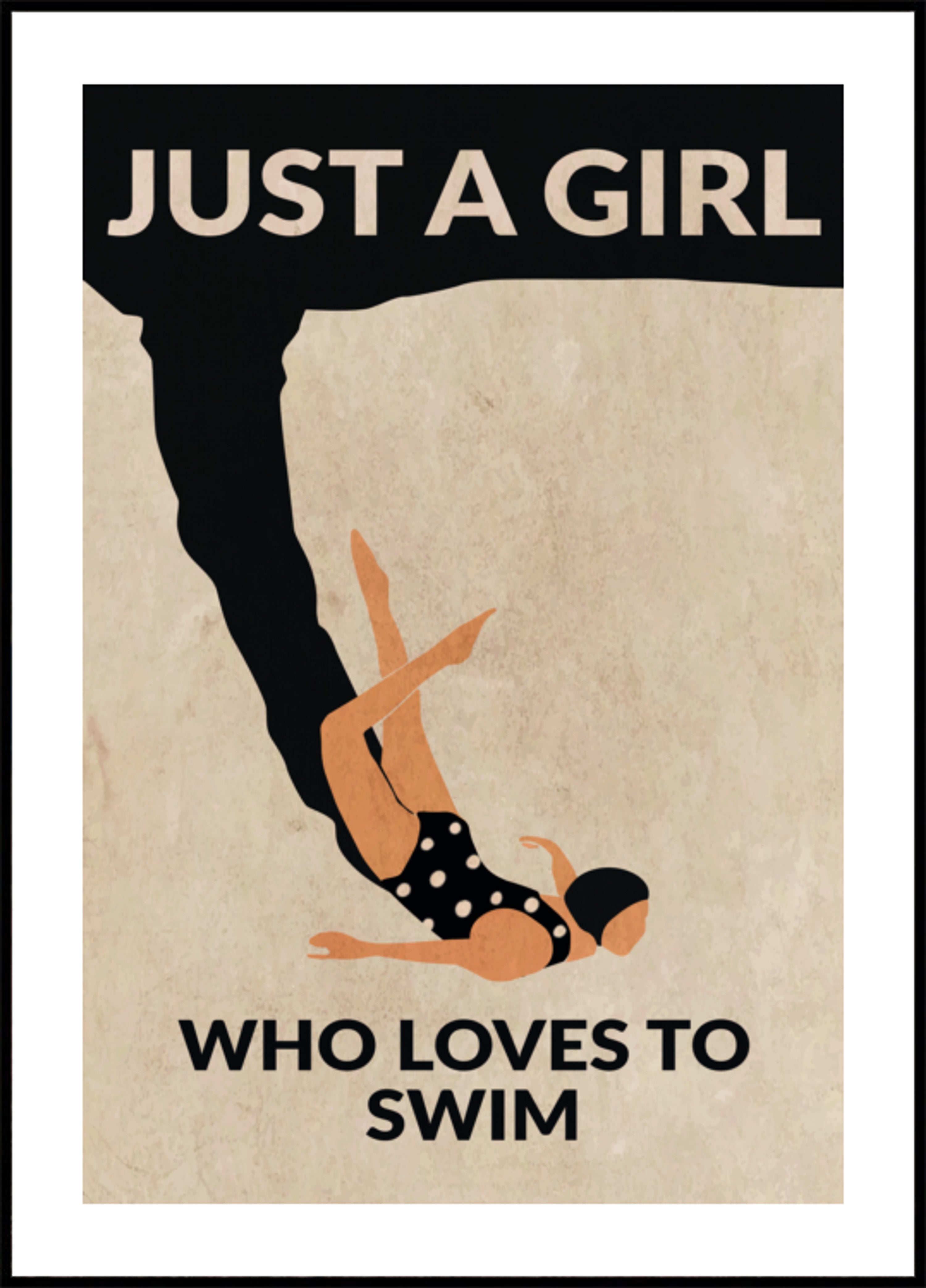 Ragazza d'epoca che nuota