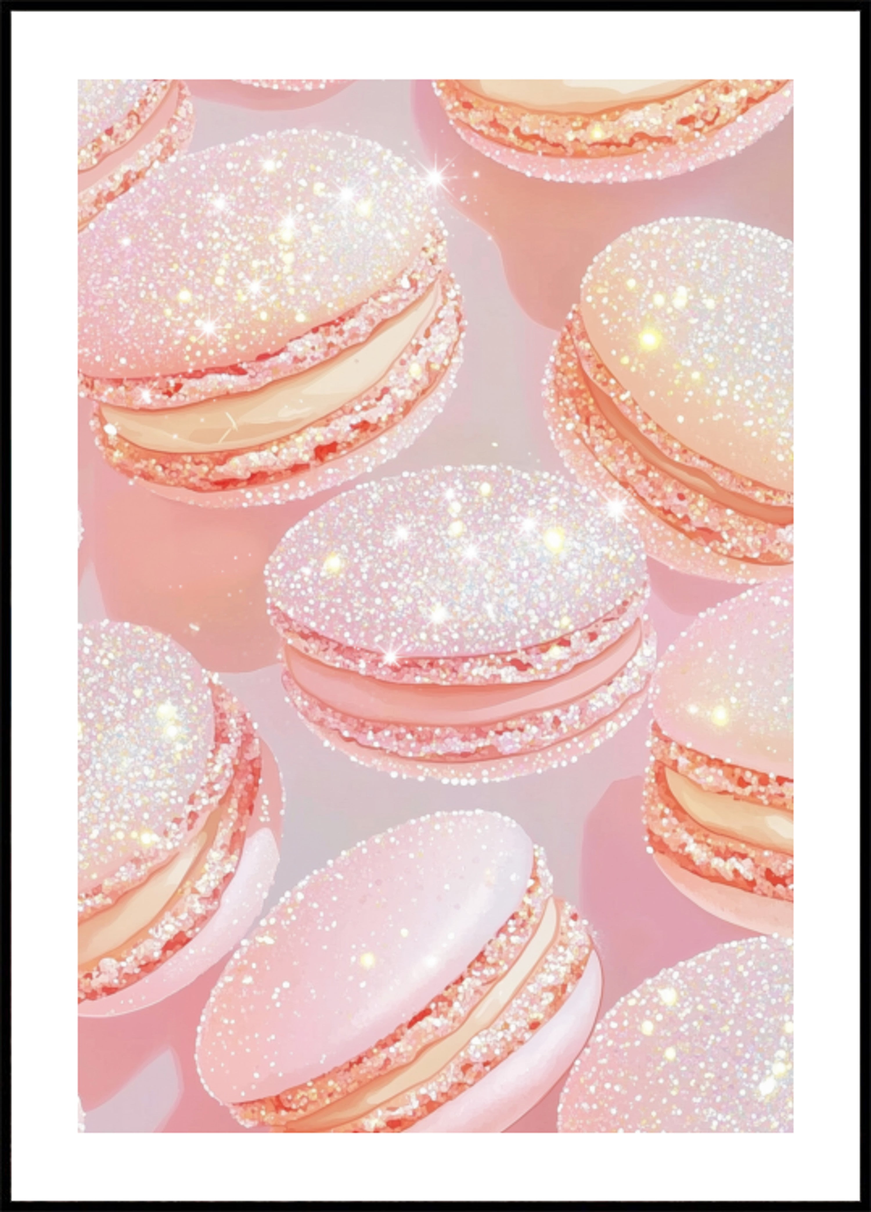 Macarons rosa scintillanti