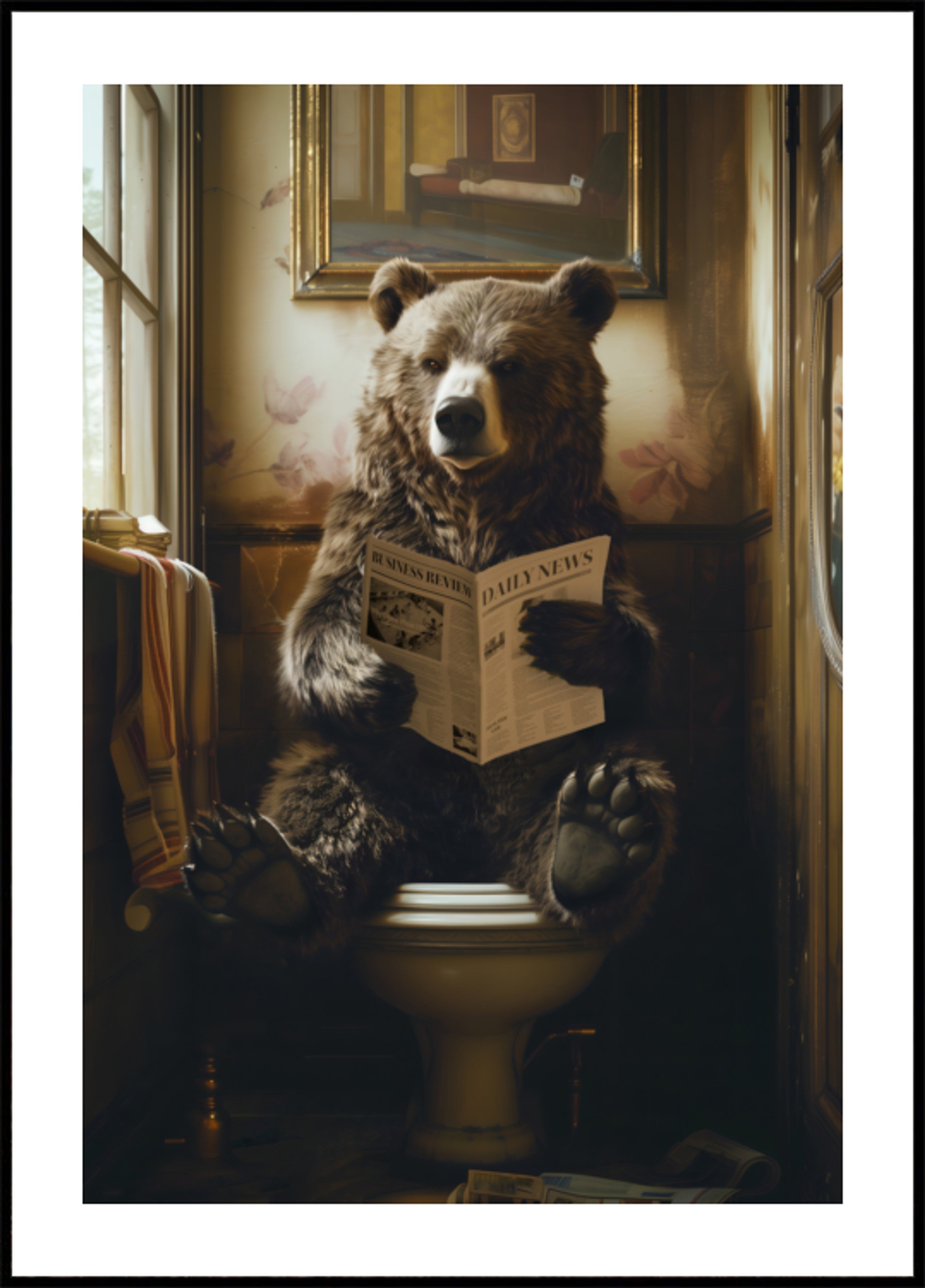 Orso che legge il giornale