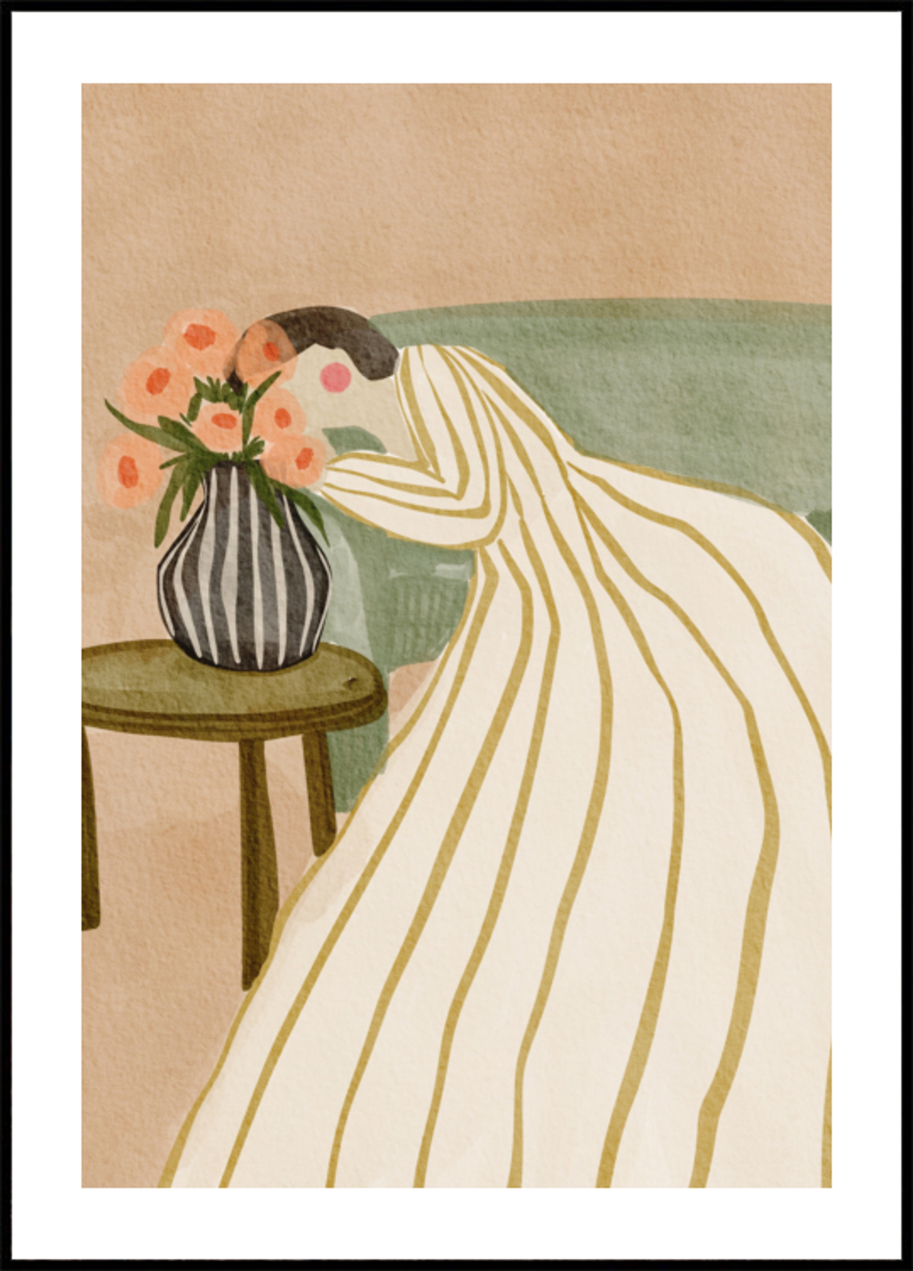 Donna che ammira i fiori