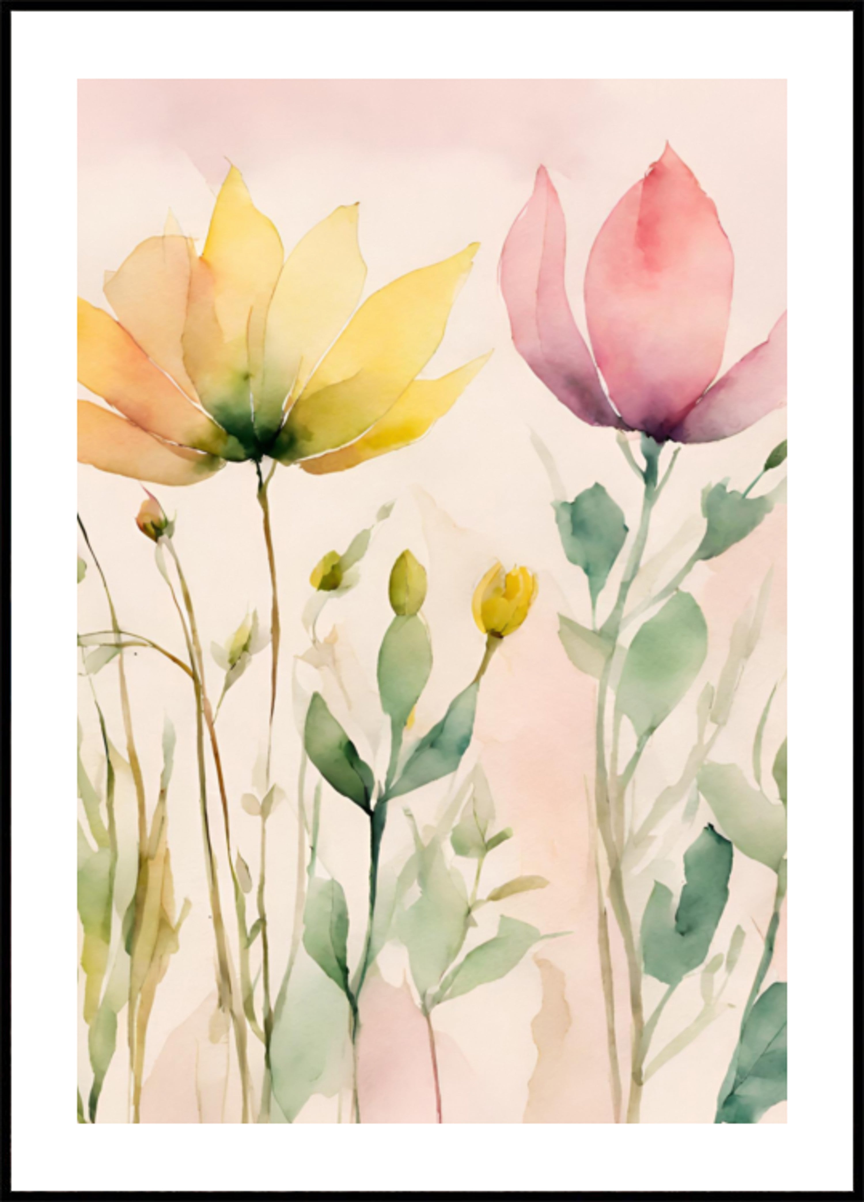 Morbidi fiori ad acquerello