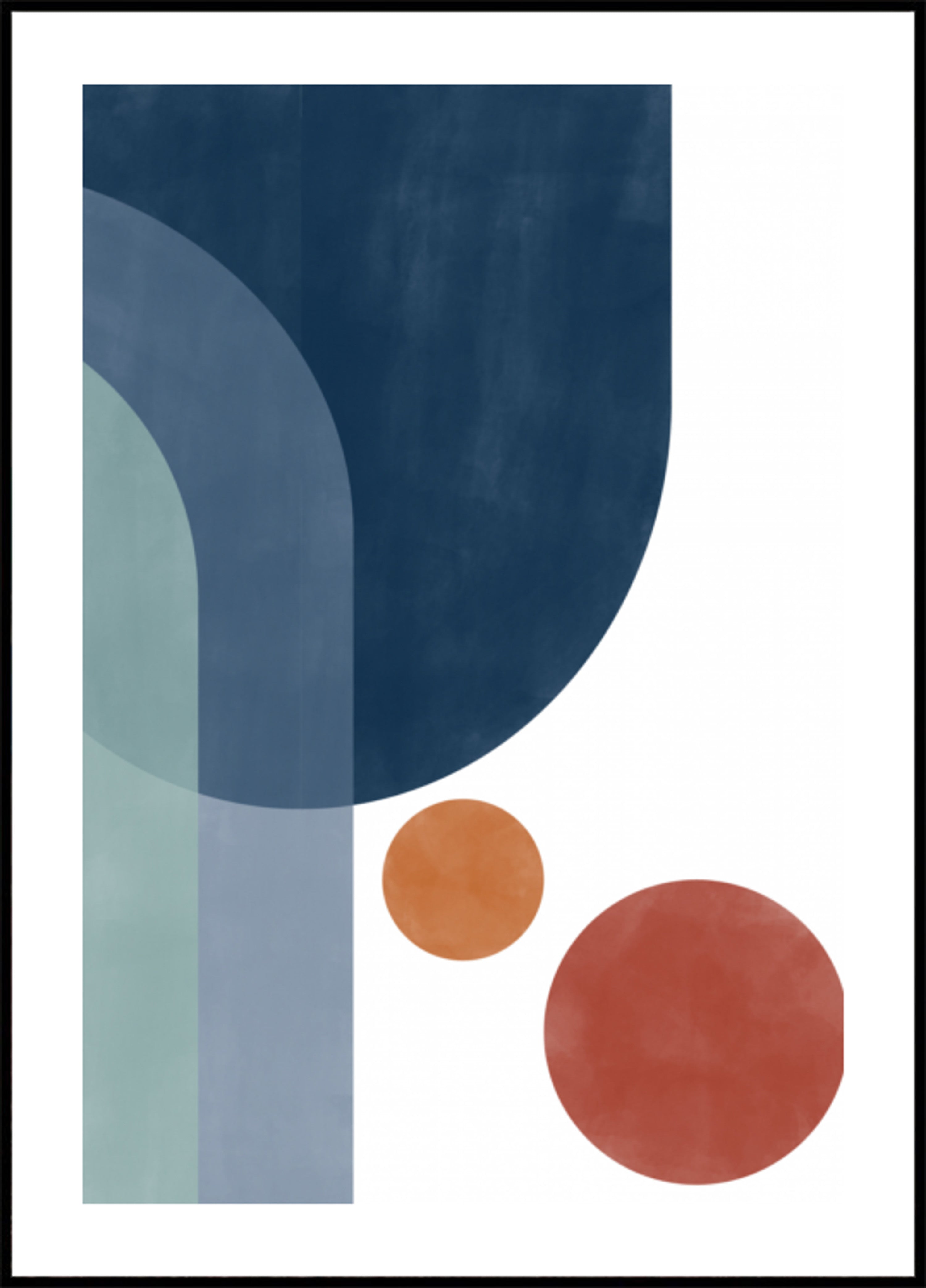 Estratto geometrico blu arancione